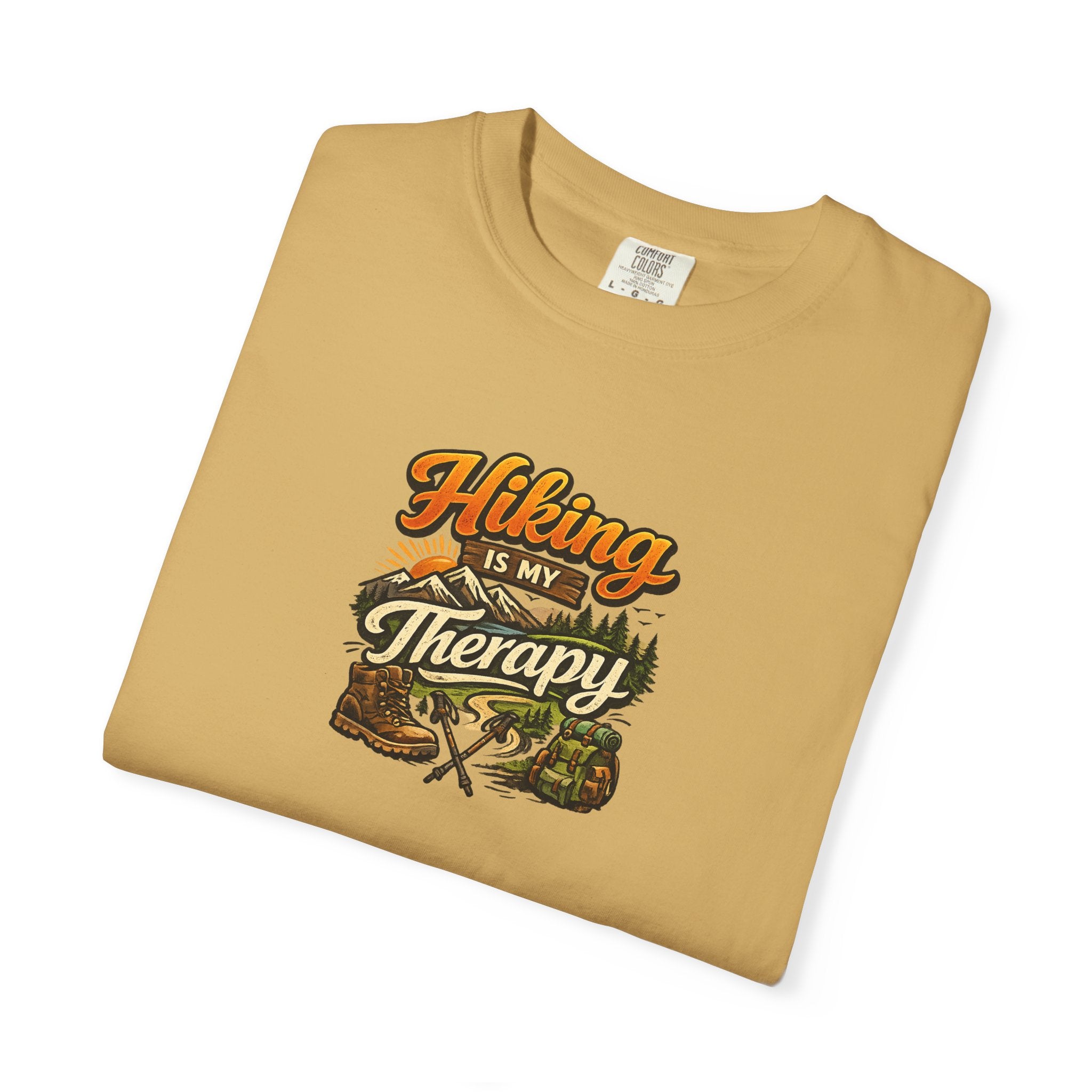 Hiking Is My Therapy Shirt Funny Hiking T-Shirt Outdoor Lover Gift Nature Adventure Tee Hiker Trail Shirt 7 colors 100% cotton