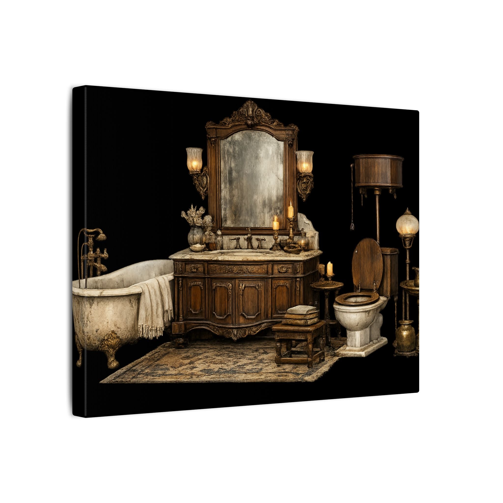 Antique Bathroom Canvas Art Vintage Clawfoot Tub Wall Art Rustic Bathroom Decor Farmhouse Bath Wall Canvas Available in 2 Sizes