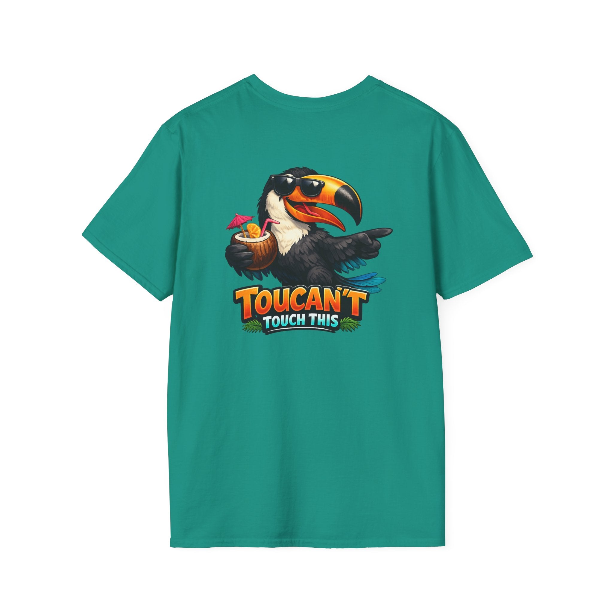 Toucan't Touch This Funny Toucan T-Shirt Tropical Beach Pun Graphic Tee Back Print 4 colors -  100% cotton