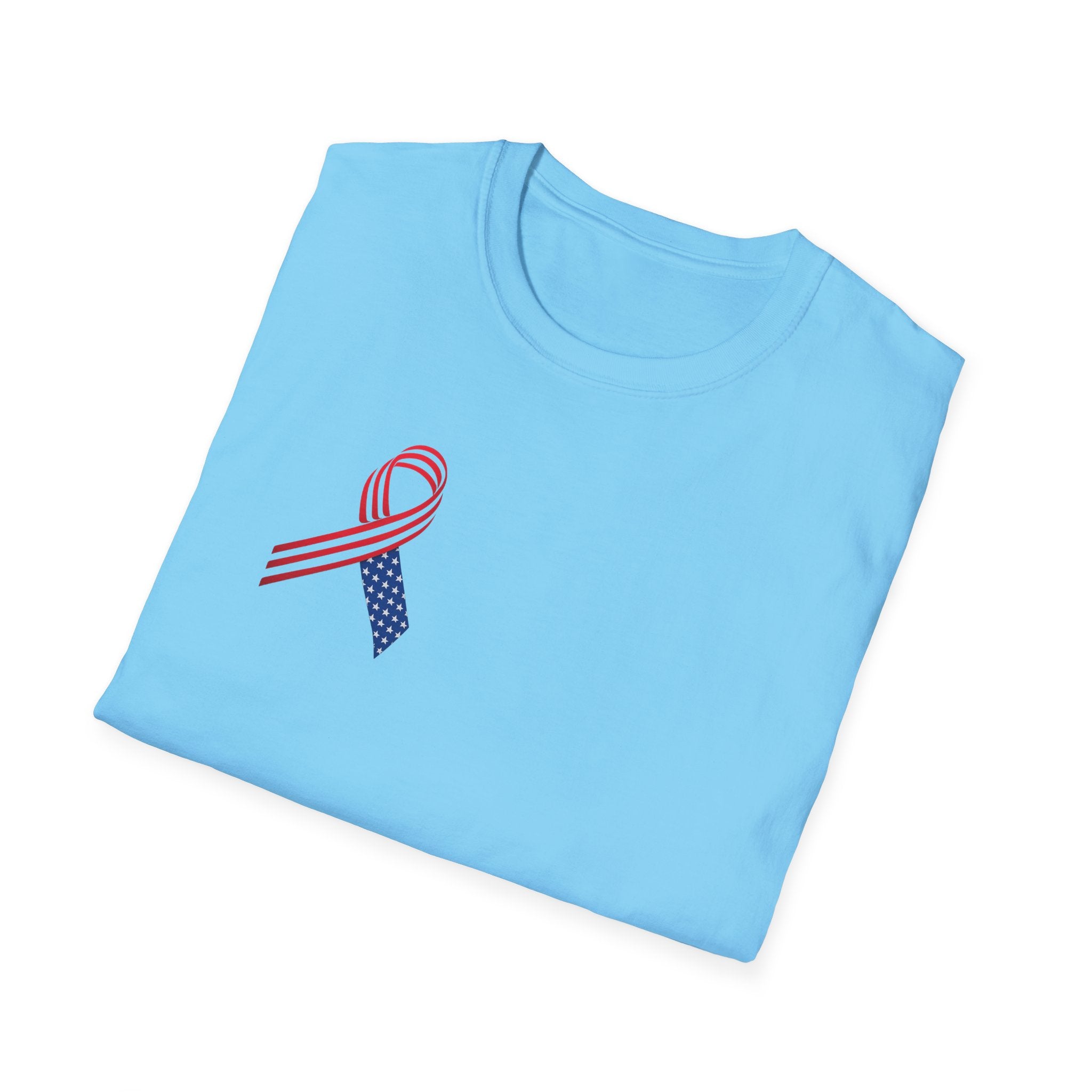 Patriotische Schleife T-Shirt Rot Weiß Blau USA Veteranen Gedenk-Shirt Minimalistisches Patriotisches T-Shirt 5 Farben 100% Baumwolle