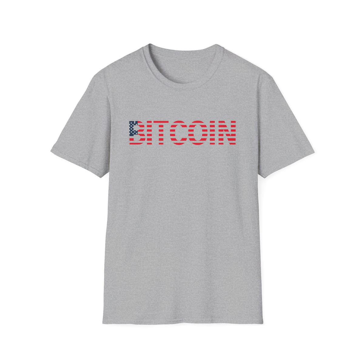 Sats and Stripes Patriotic Bitcoin & Freedom Stars Stripes and Sound Money T-shirt Gray