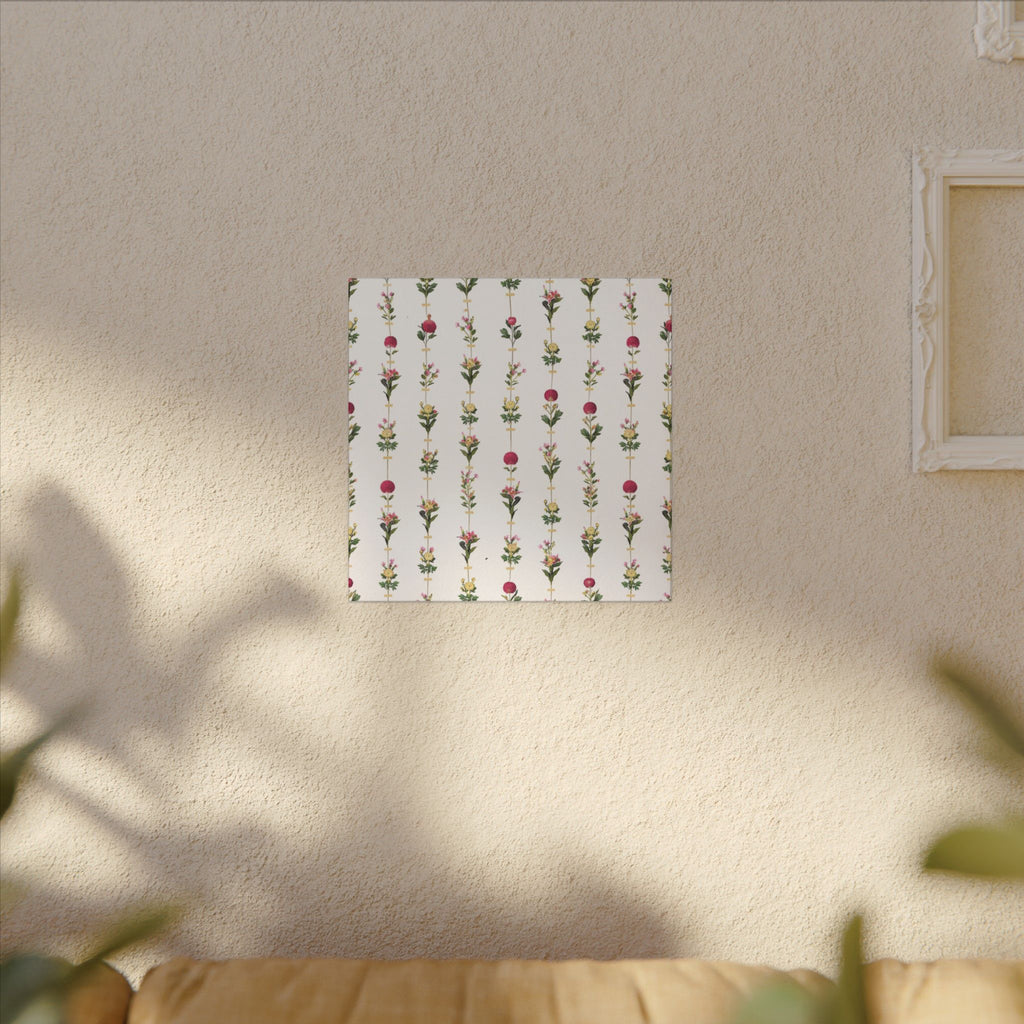 Minimalist Floral Canvas Wall Art Vertical Flower Pattern Wall Decor Dorm Room Decor Canvas Print Cute College Wall Art 14 x 14