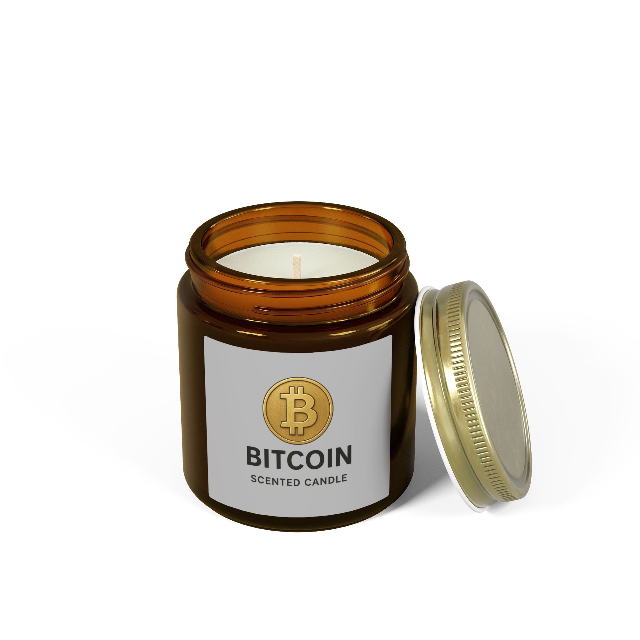 Bitcoin Logo Coconut-Apricot Wax Candle 4 oz & 9 oz sizes 8 fragrances available