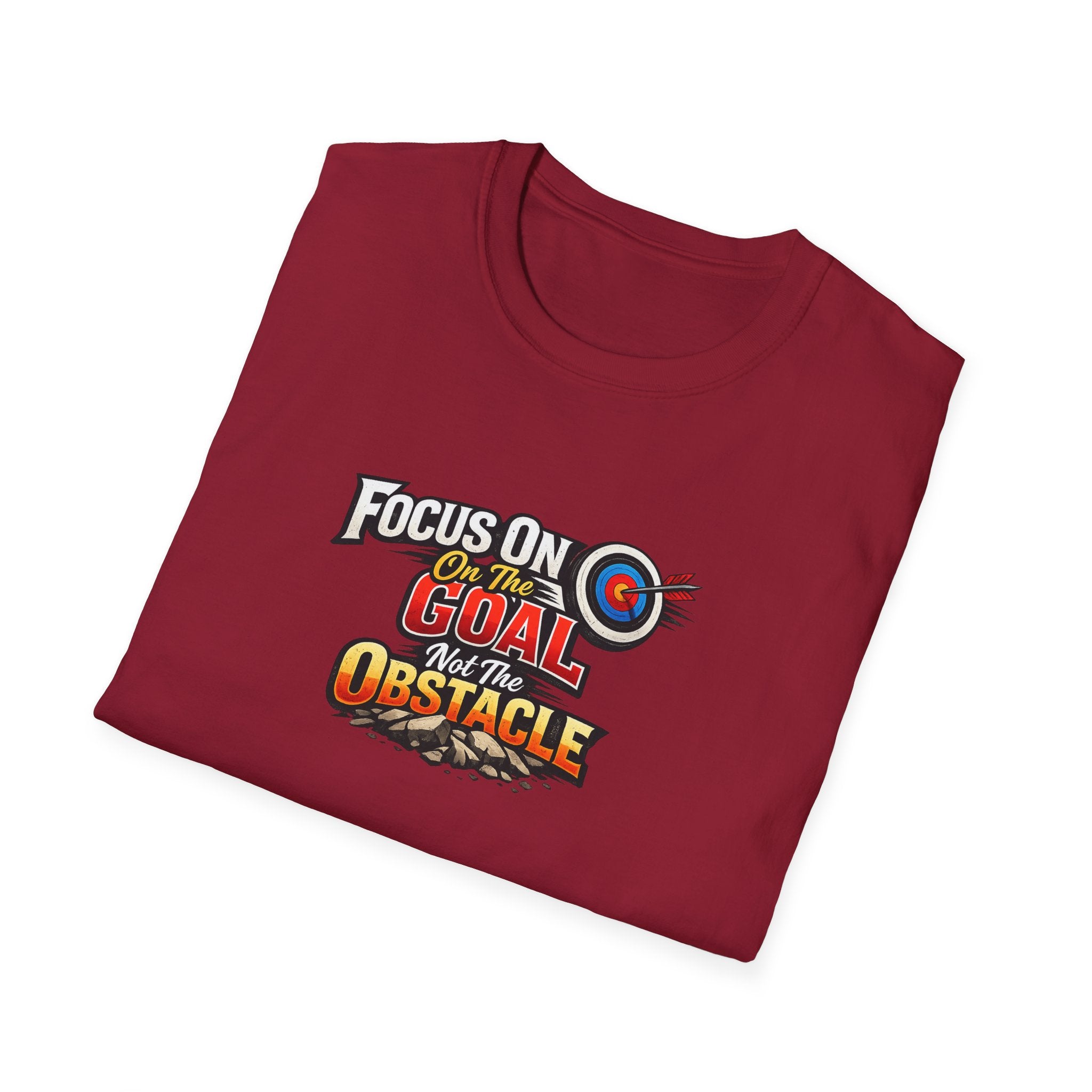 Focus On The Goal Not The Obstacle T-Shirt Motivational Quote Shirt Inspirational Graphic Tee Mindset Success Shirt 100% cotton