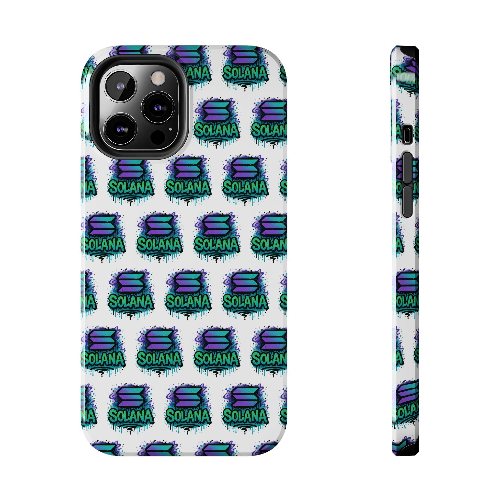 Edgy Solana Tough Phone Case Crypto iPhone Samsung Case Glossy Protective Phone Cover Impact Resistant SOL Case