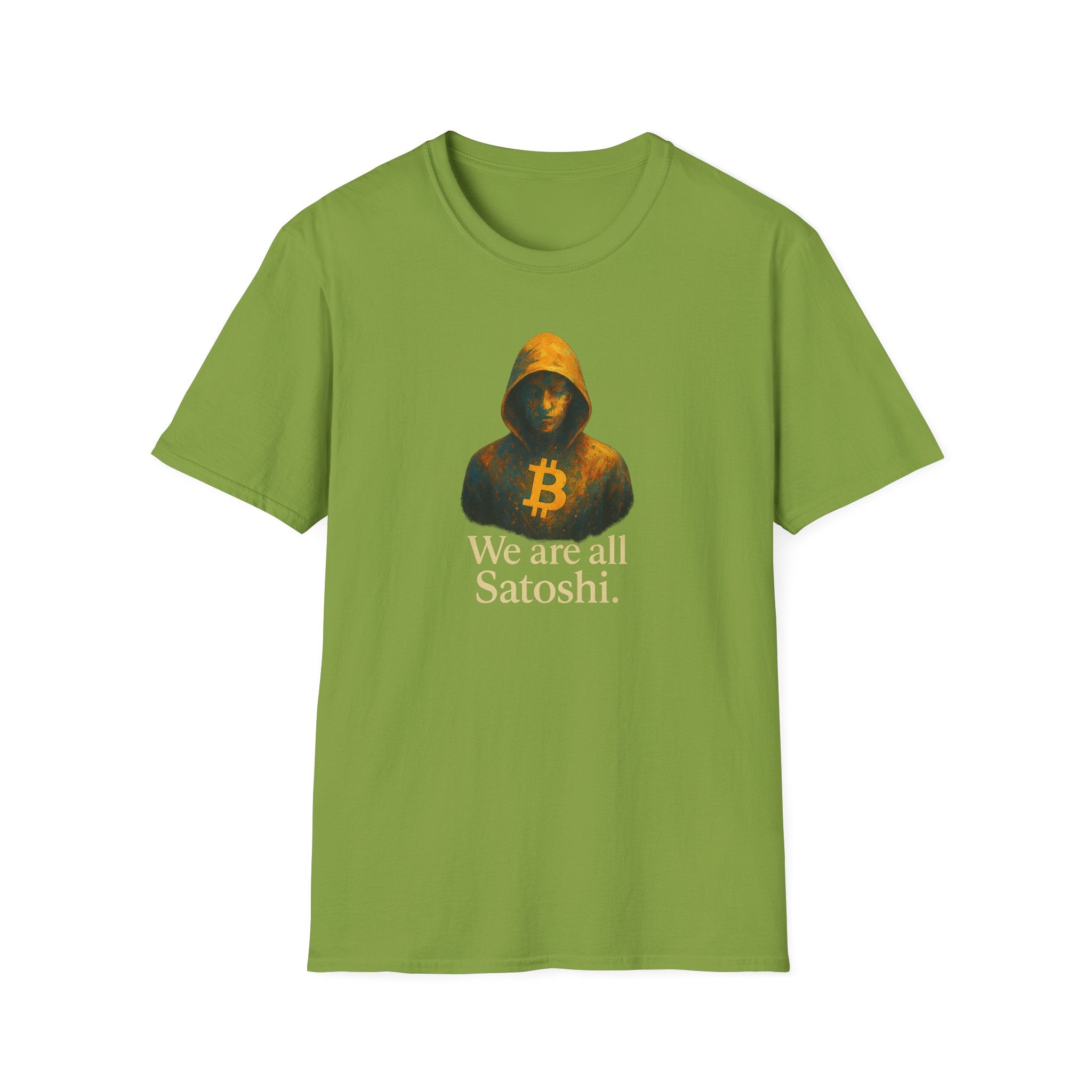 Sats and Stripes We Are All Satoshi Bitcoin T-Shirt Unite the chain Wear the code Green