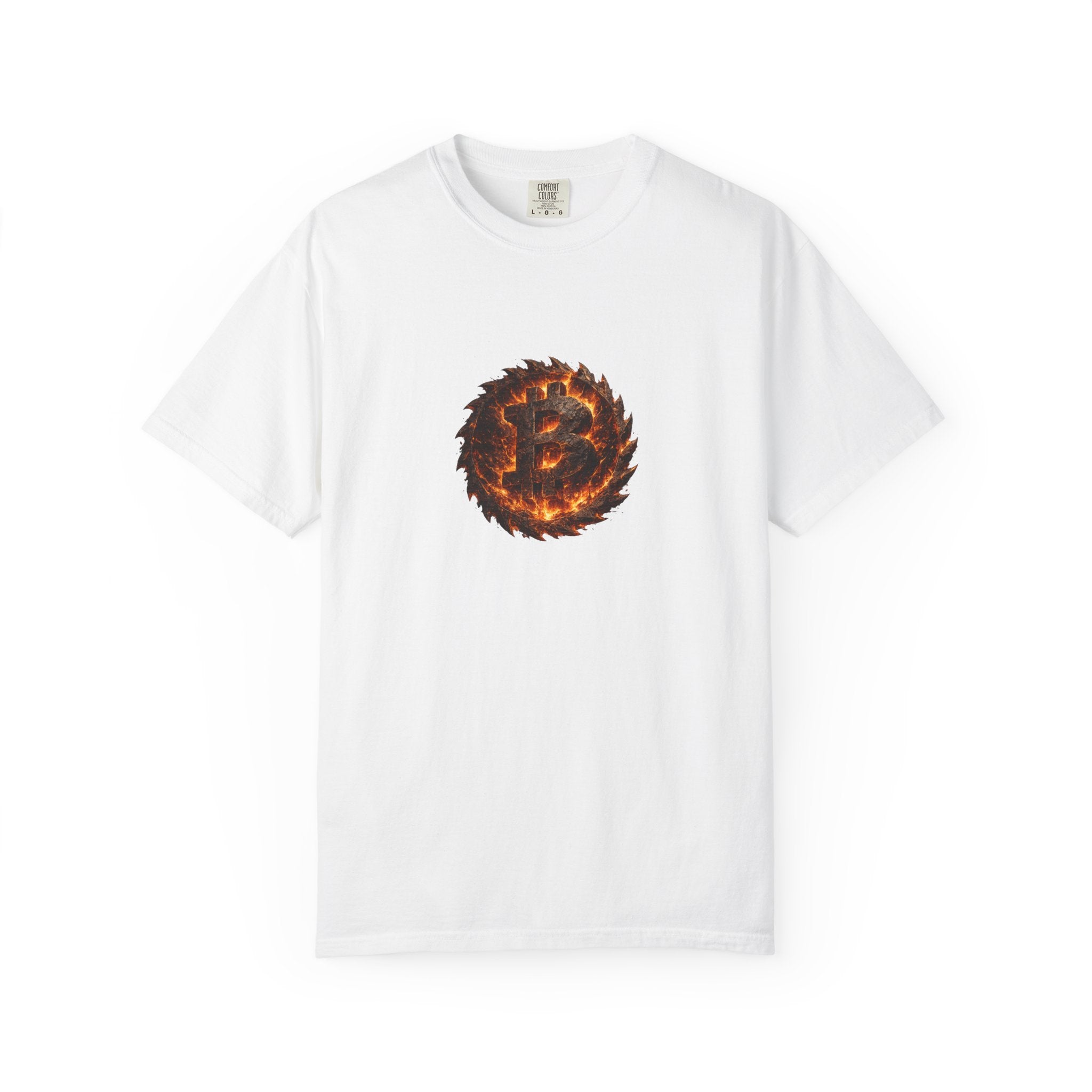 Fiery Bitcoin TShirt Crypto Investor Shirt Bitcoin Holder Tee Crypto Wealth Streetwear Burning Crypto Emblem 4 colors 100% cotton