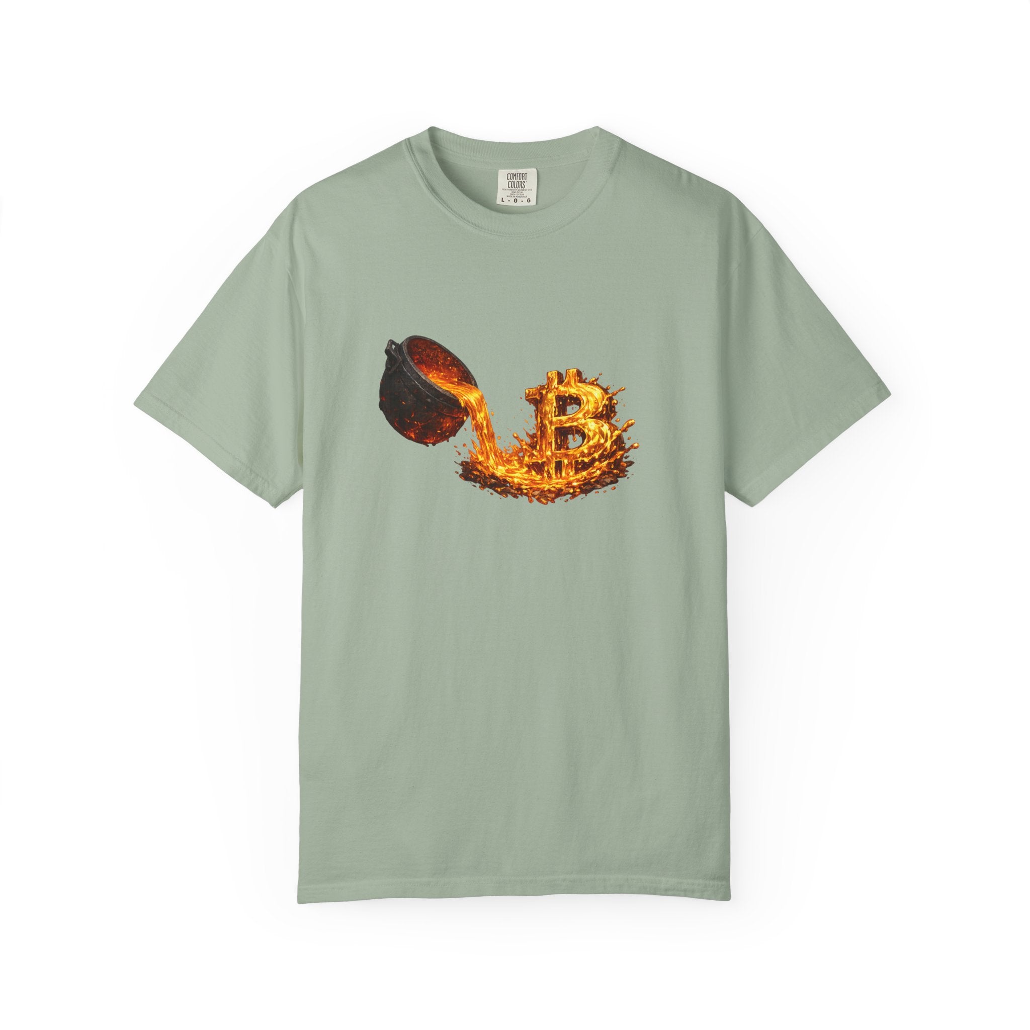 Burning Bitcoin spoon T-shirt Crypto Investor Shirt Bitcoin Holder Apparel Digital Gold Graphic Tee 5 colors 100% cotton
