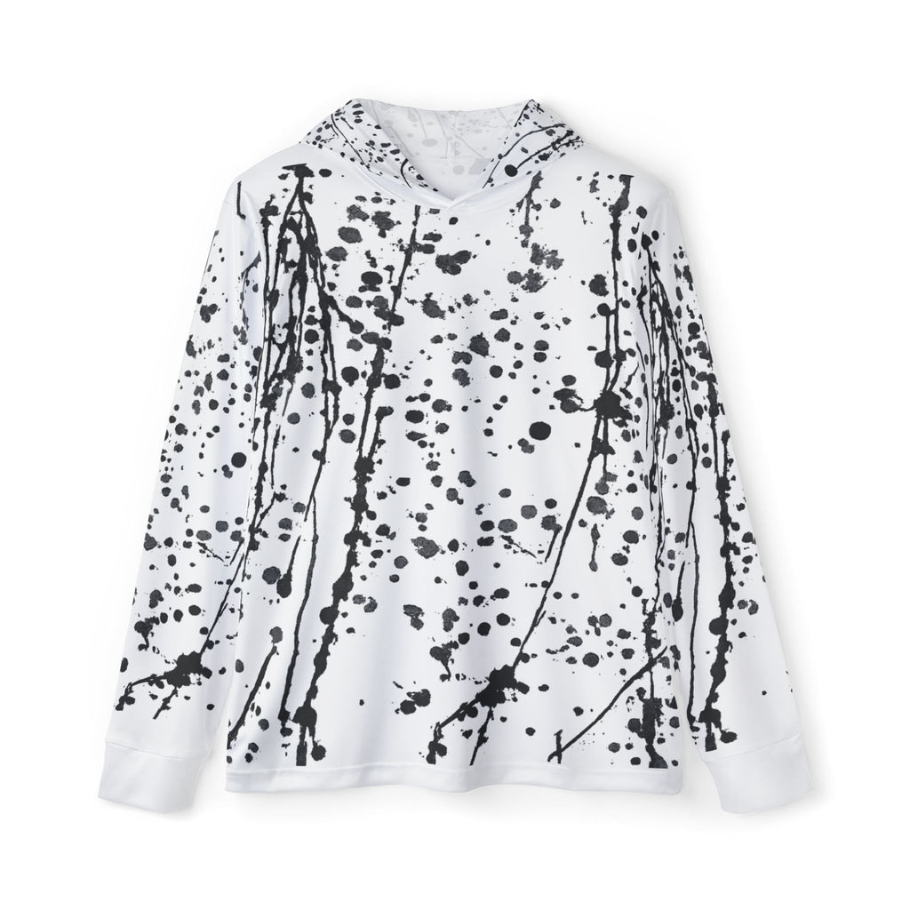 Black Paint Splatter UPF 50+ Performance Men's Sport Hoodie