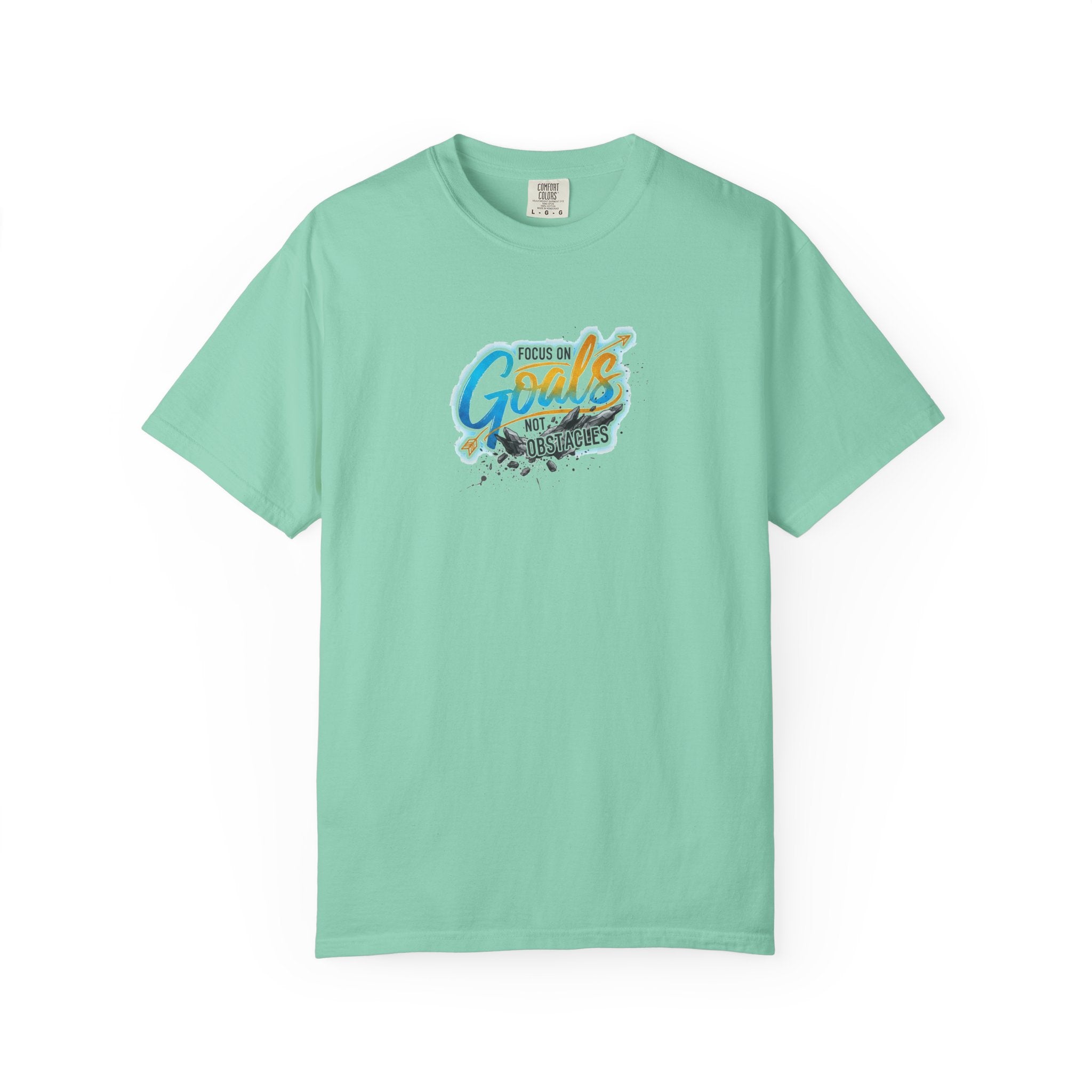 Focus on Goals Not Obstacles T-shirt Motivational Typography Tee 3 colors 100% cotton