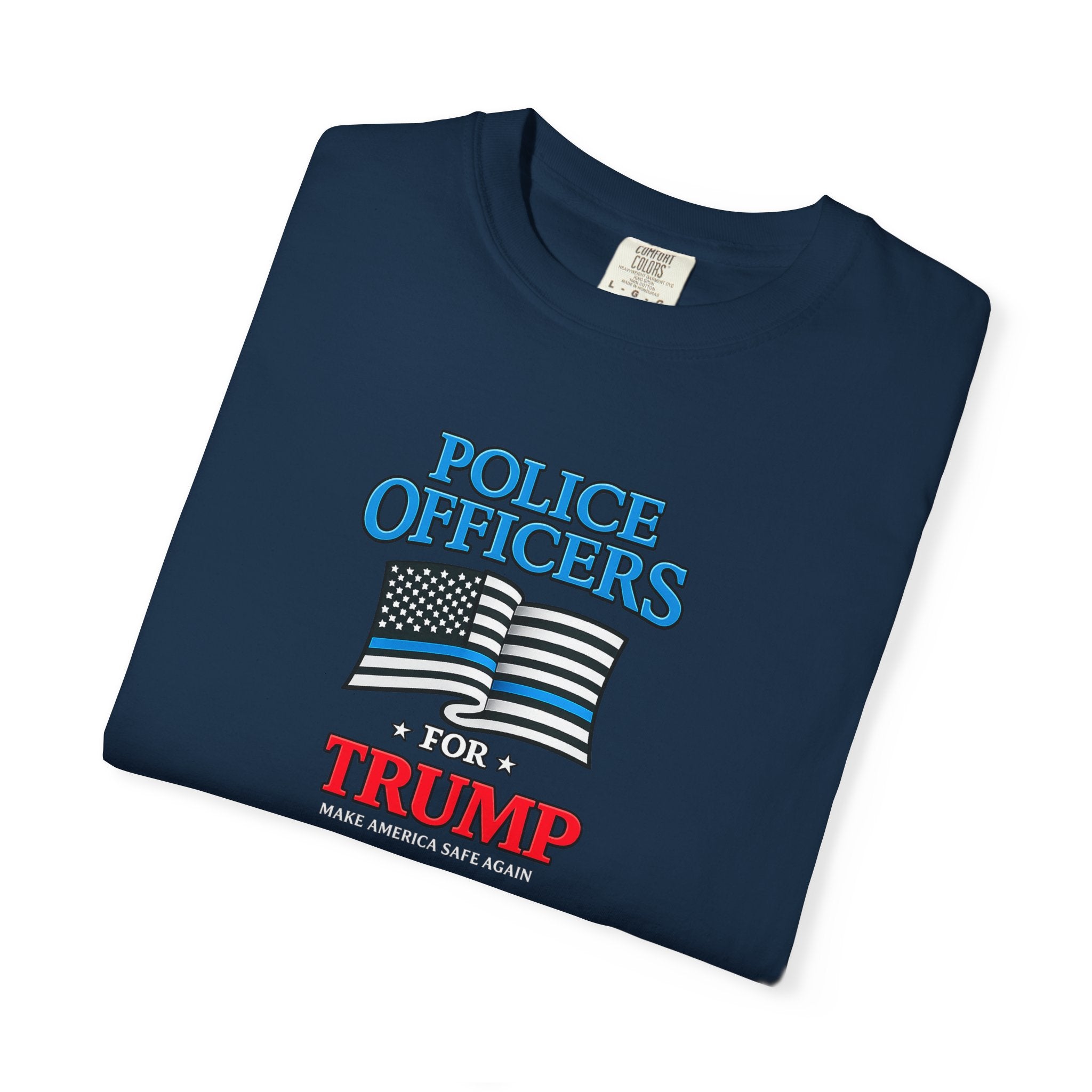 Police Officers for Trump Shirt Thin Blue Line Flag Tee Make America Safe Again Pro Law Enforcement Gift 3 colors 100% cotton