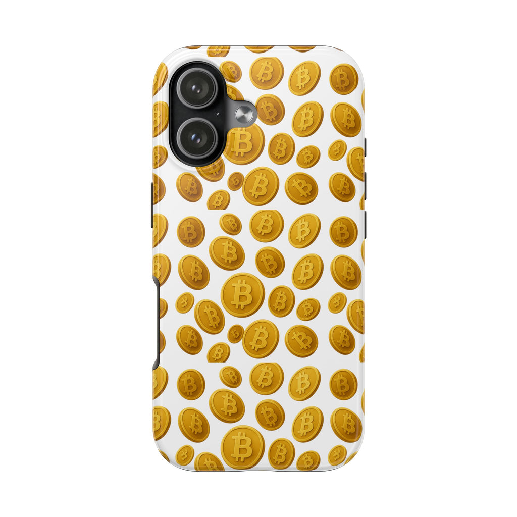 Bitcoin Tough Phone Case Crypto Coin iPhone Samsung Case Glossy Protective Phone Cover Impact Resistant BTC Case