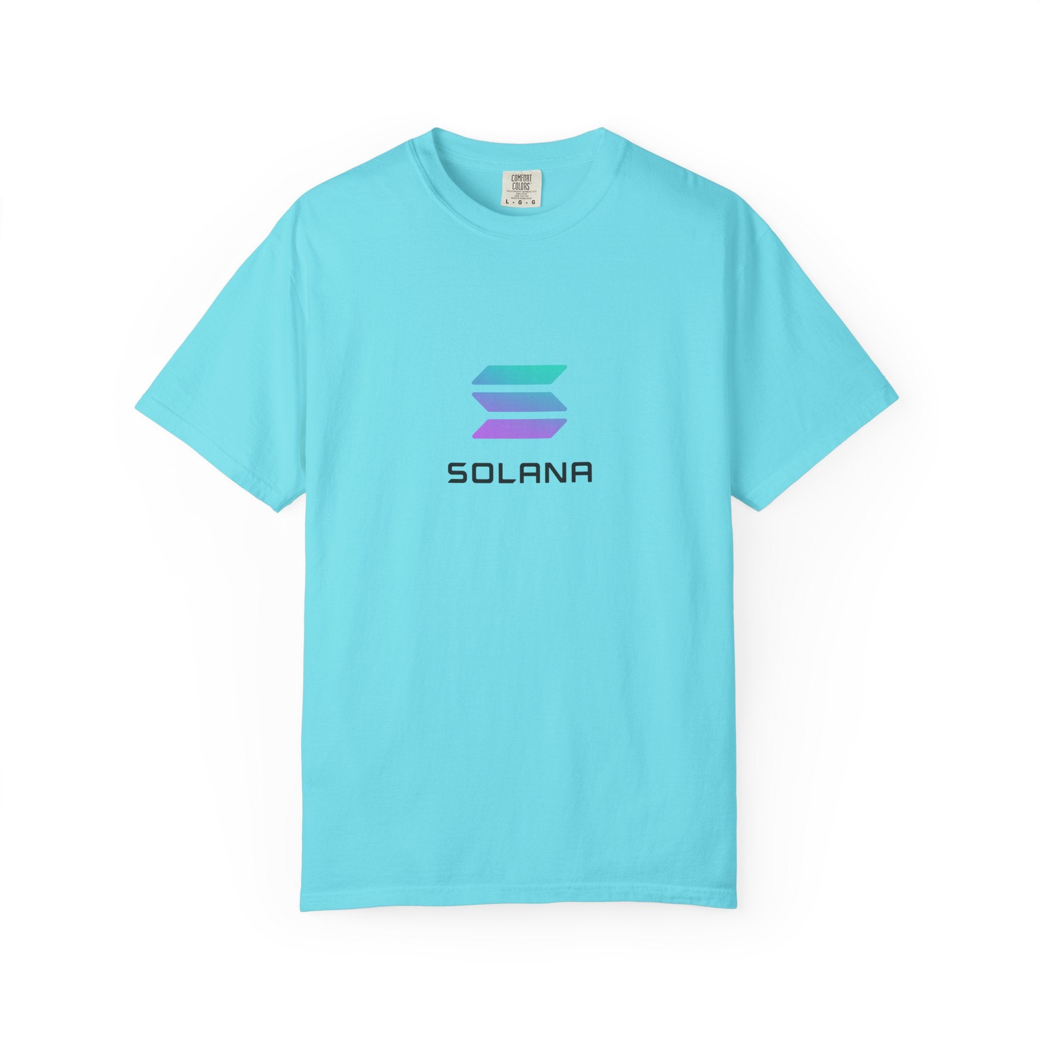 Sats and Stripes Solana Crypto T-Shirt Web3 Blockchain Tee Crypto Trader Gift Investor Fashion Streetwear Sky Blue