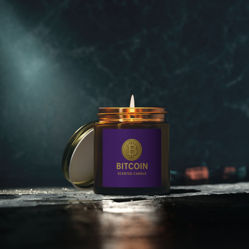 Bitcoin Logo Candle Coconut Apricot Scented Candle 4 oz & 9 oz sizes 8 fragrances available