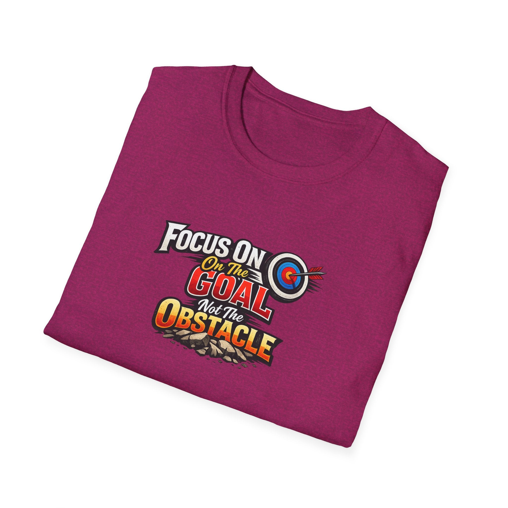 Focus On The Goal Not The Obstacle T-Shirt Motivational Quote Shirt Inspirational Graphic Tee Mindset Success Shirt 100% cotton