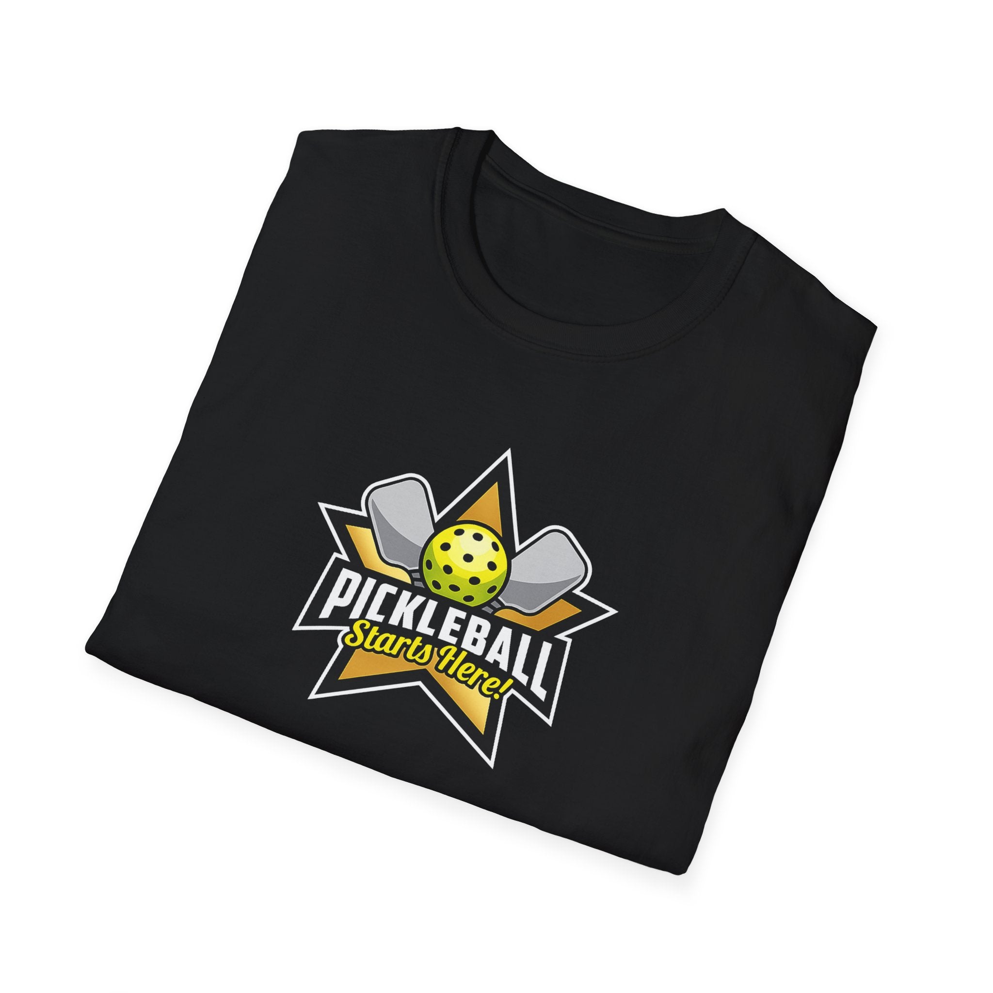 Pickleball Starts Here TShirt Funny Pickleball Tee for Men Pickleball Player Gift Pickleball Court Shirt 7 colors 100% cotton