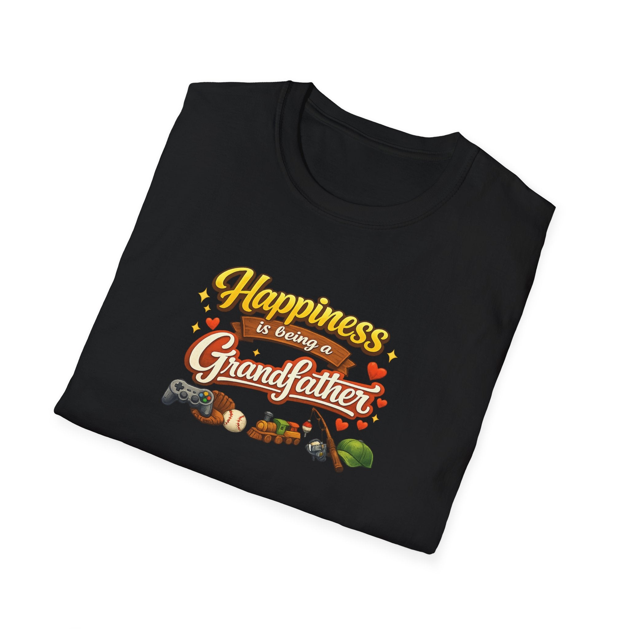 Happiness Is Being a Grandfather Shirt Proud Grandpa T-Shirt Gift for Granddad Grandpa Shirt from Grandkids 7 colors 100% cotton