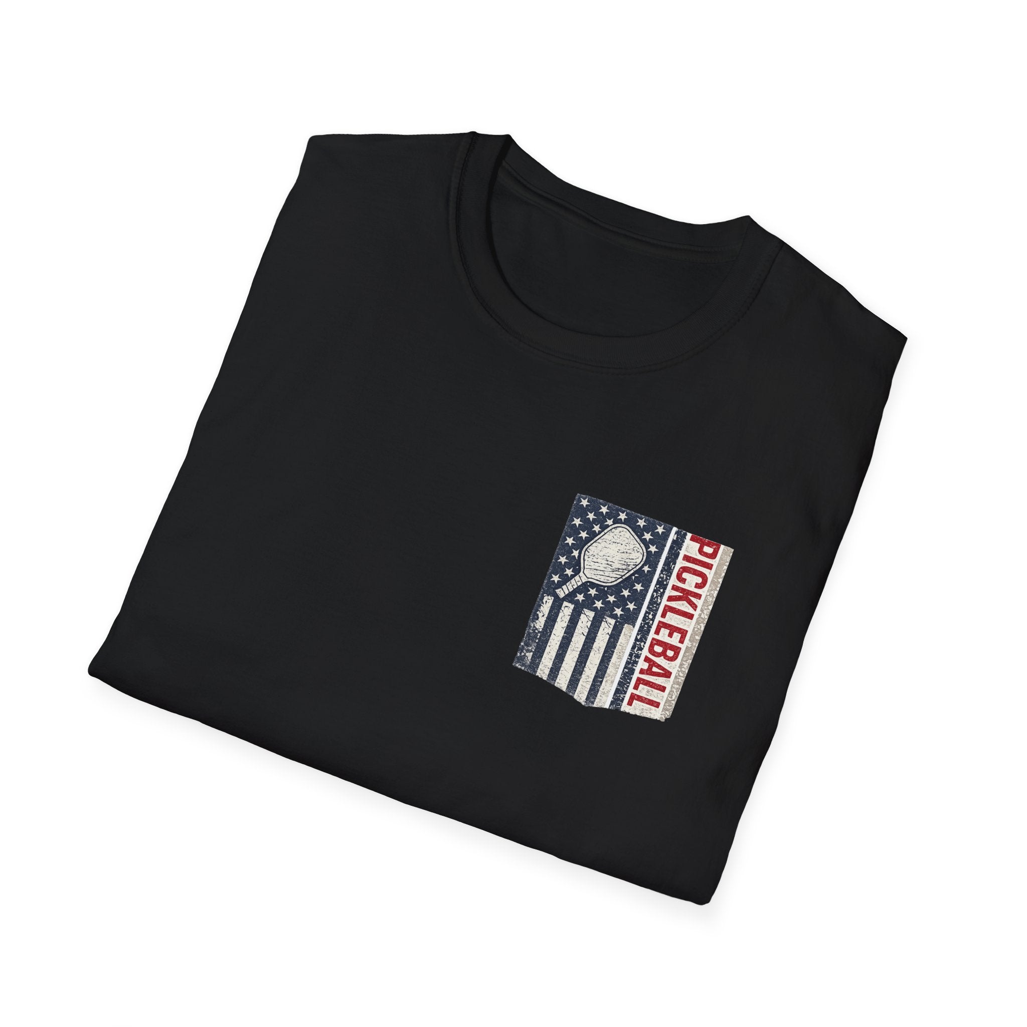 Patriotic USA Flag Pickleball Shirt Men's Pickleball Tee Gift for Pickleball Fanatic 4th of July Shirt 6 colors 100% cotton