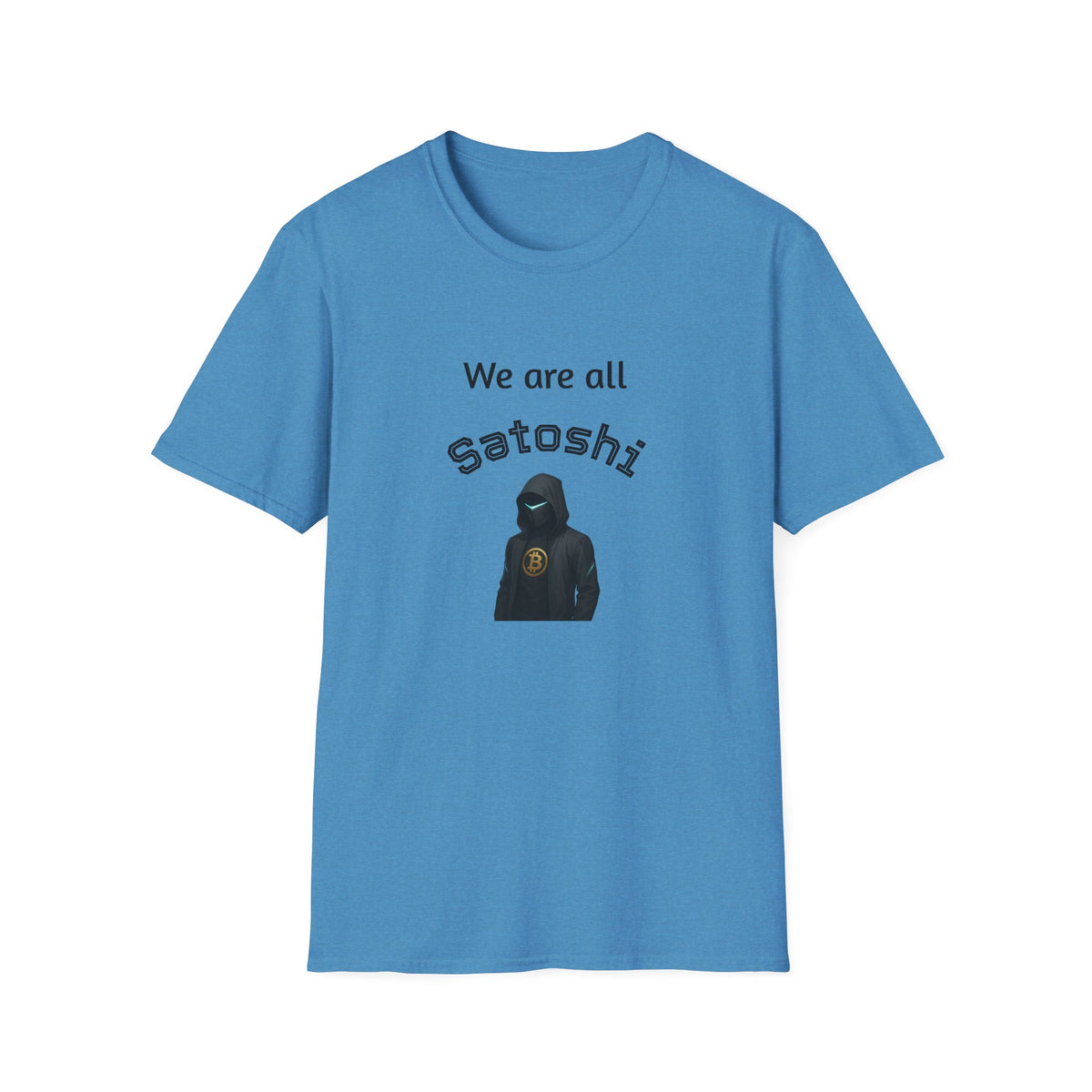SatsandStrpes.com We Are All Satoshi Bitcoin T-Shirt A symbol of anonymity Blue