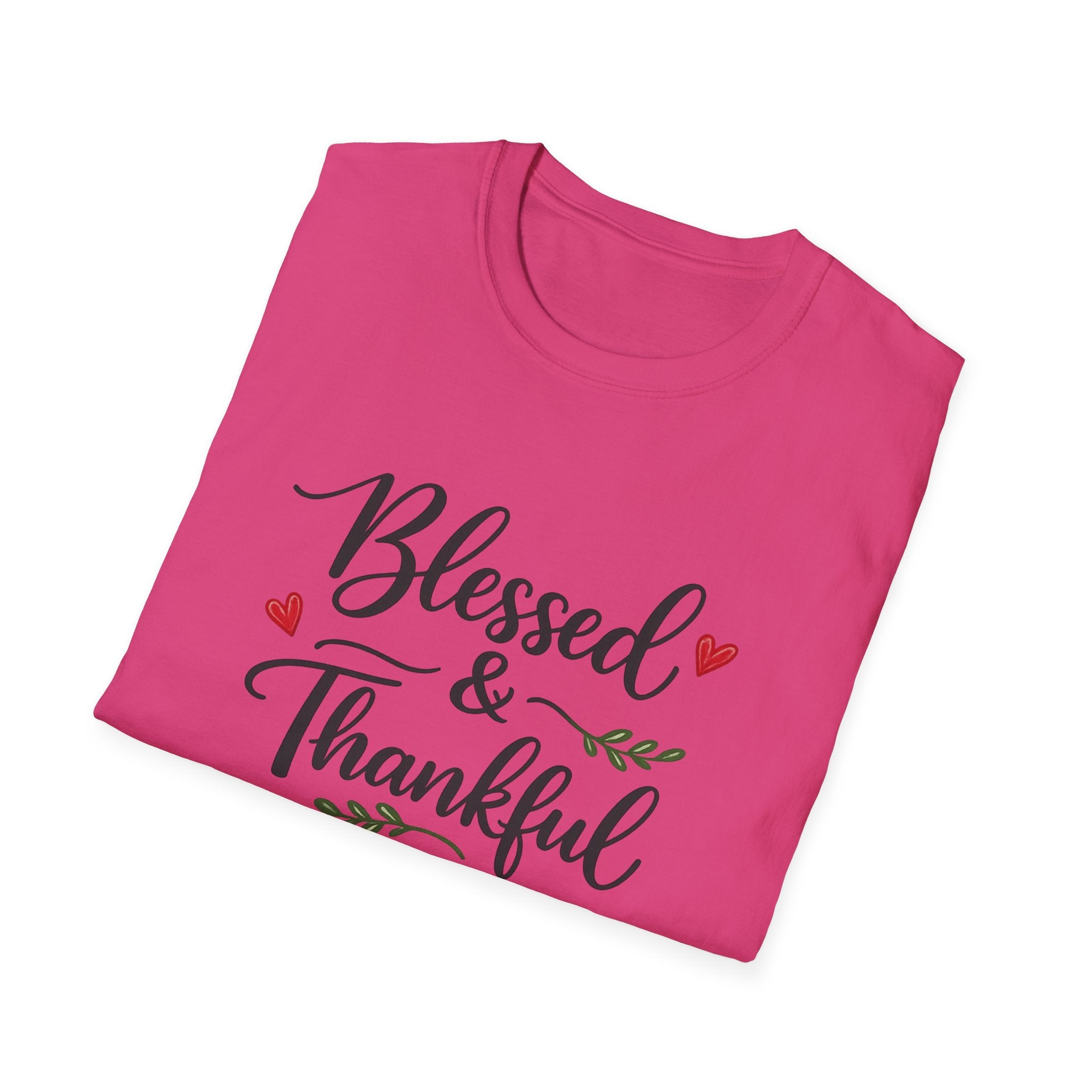 Blessed & Thankful T-Shirt Christian Gratitude Shirt Faith Inspired Tee 7 colors 100% cotton