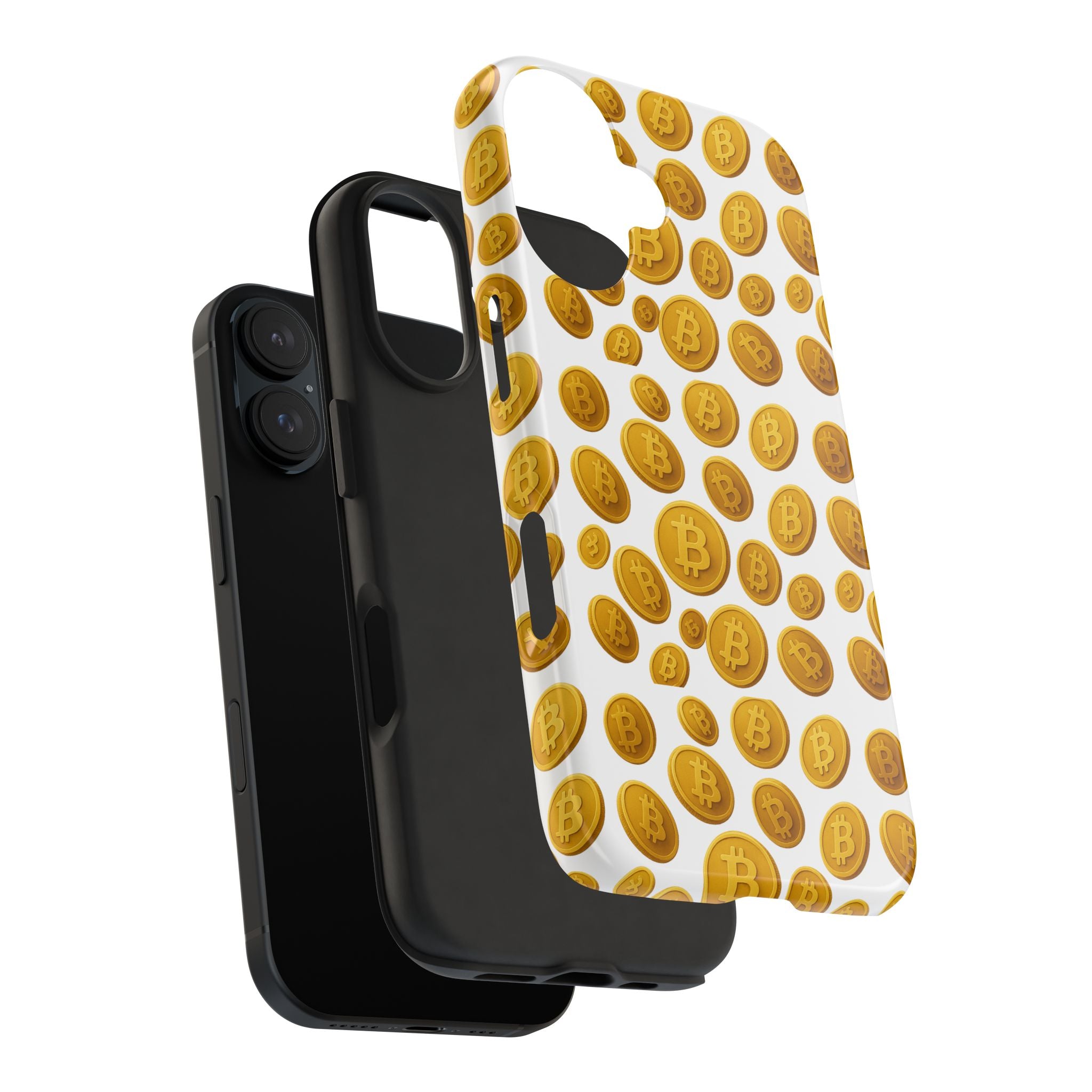 Bitcoin Tough Phone Case Crypto Coin iPhone Samsung Case Glossy Protective Phone Cover Impact Resistant BTC Case
