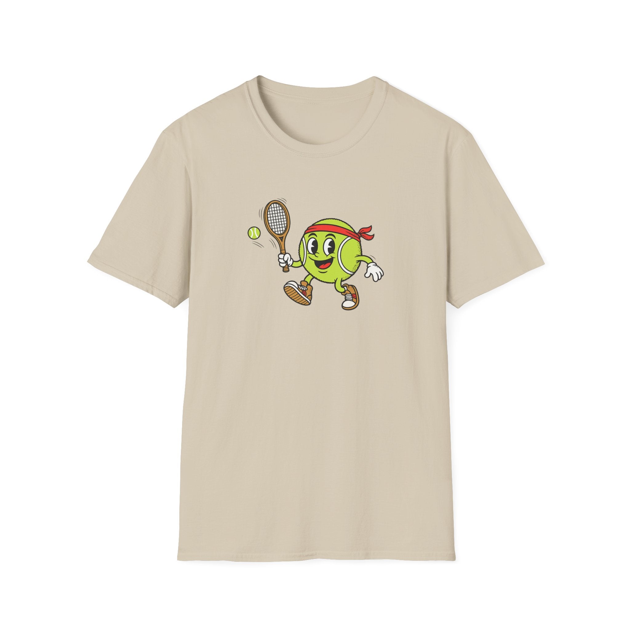 Niedliches Tennisball-Maskottchen T-Shirt Lustiges Tennis-Shirt Tennisspieler-Geschenk Tennisliebhaber-Bekleidung 8 Farben 100 % Baumwolle