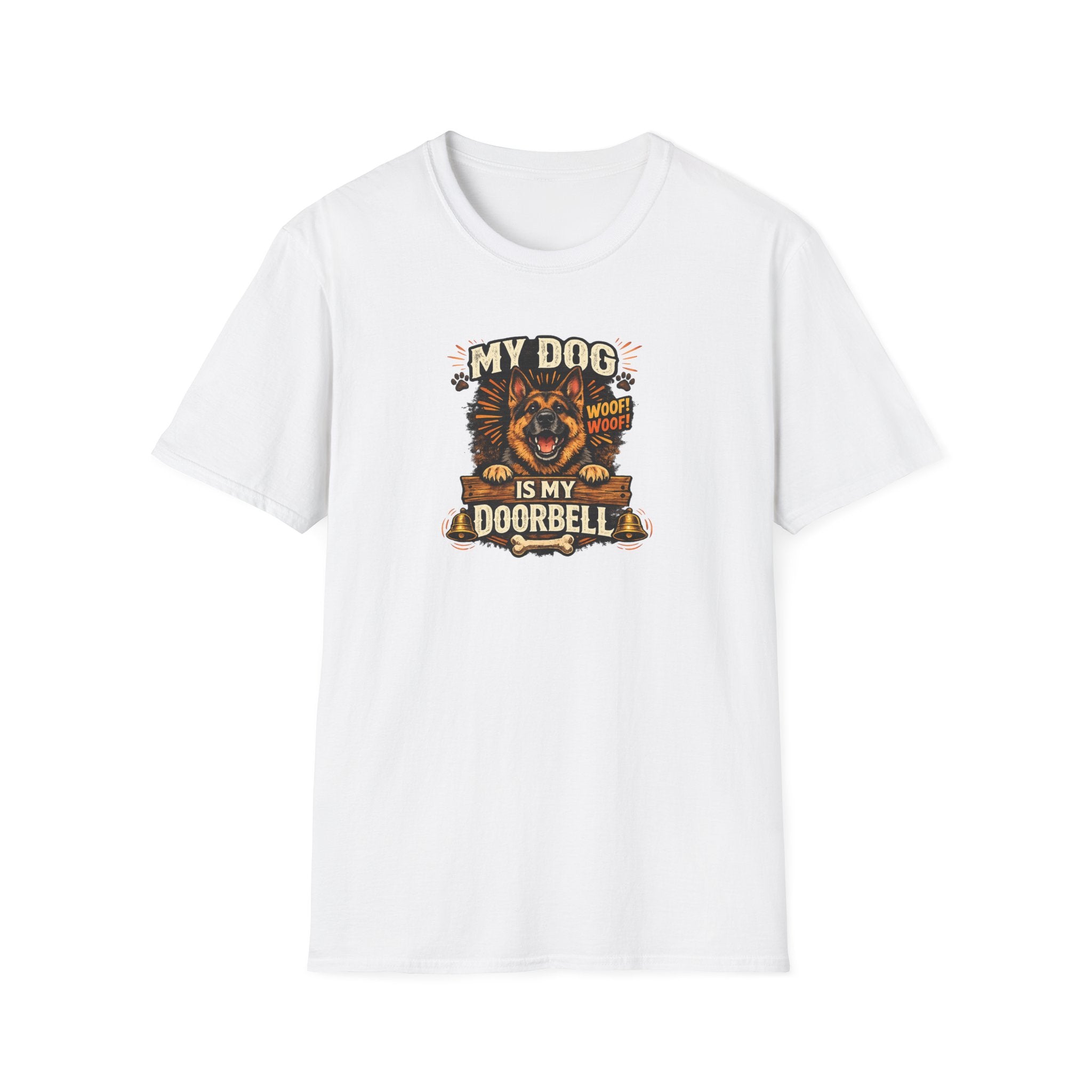 Mein Hund ist meine Türklingel T-Shirt Lustiges Hundeliebhaber-Shirt Hunde Mama Tee Haustierbesitzer Humor Shirt Niedliches Hunde Grafik Tee 6 Farben 100% Baumwolle
