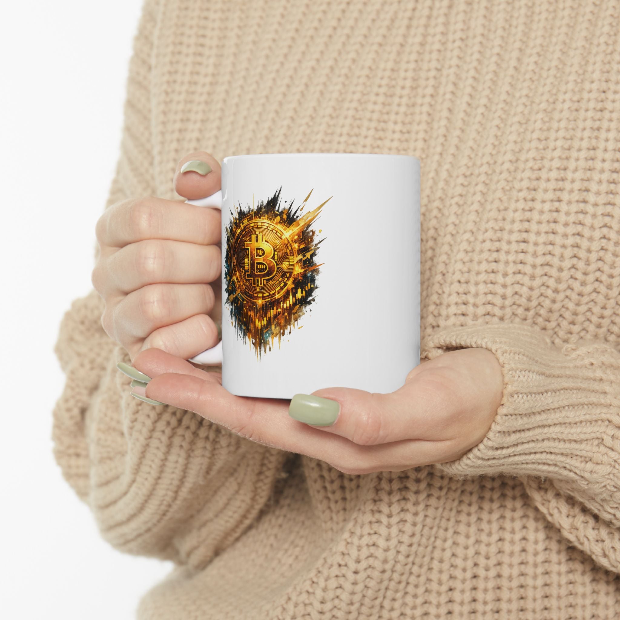 Bitcoin Coffee Mug Crypto Bitcoin Mug Bitcoin Gift for Investors Cryptocurrency Coffee Cup Bitcoin Art Mug 11 oz