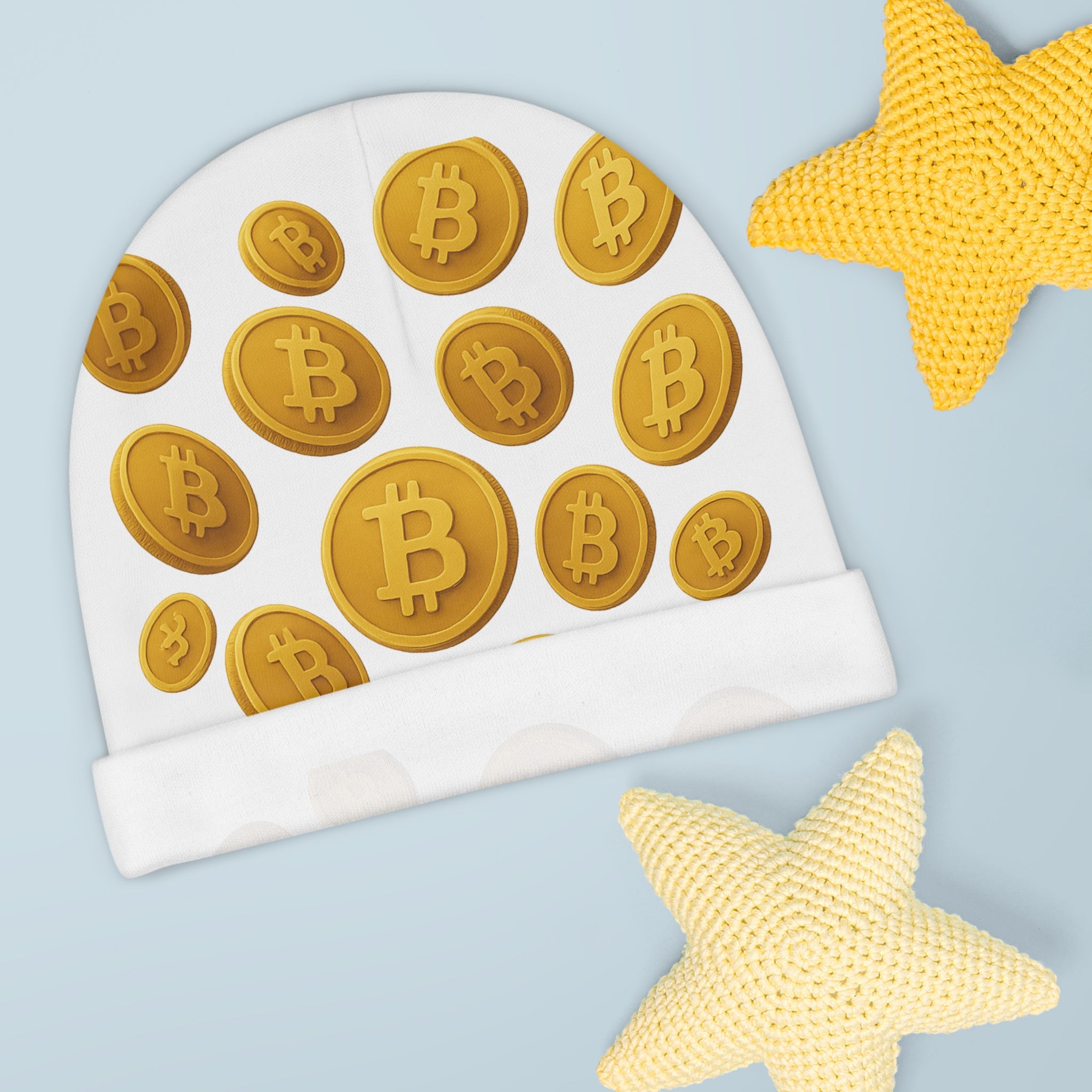 Bitcoin Baby Beanie Newborn Crypto Hat Infant Bitcoin Beanie Baby Shower Gift for Crypto Family