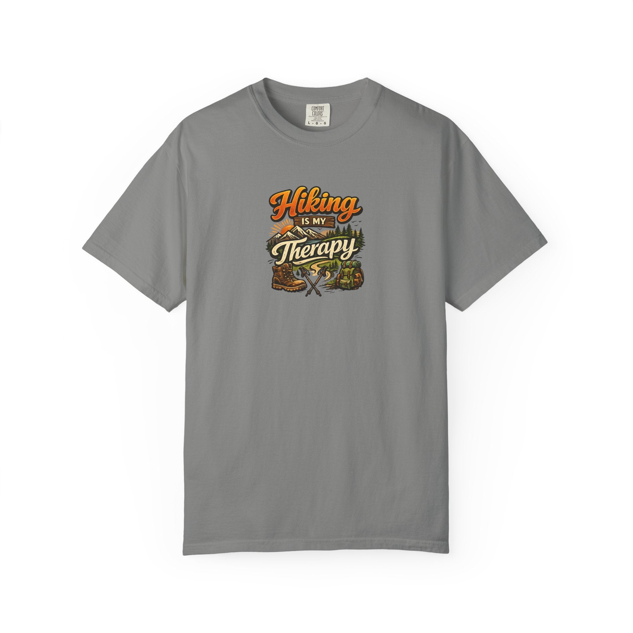 Hiking Is My Therapy Shirt Funny Hiking T-Shirt Outdoor Lover Gift Nature Adventure Tee Hiker Trail Shirt 7 colors 100% cotton