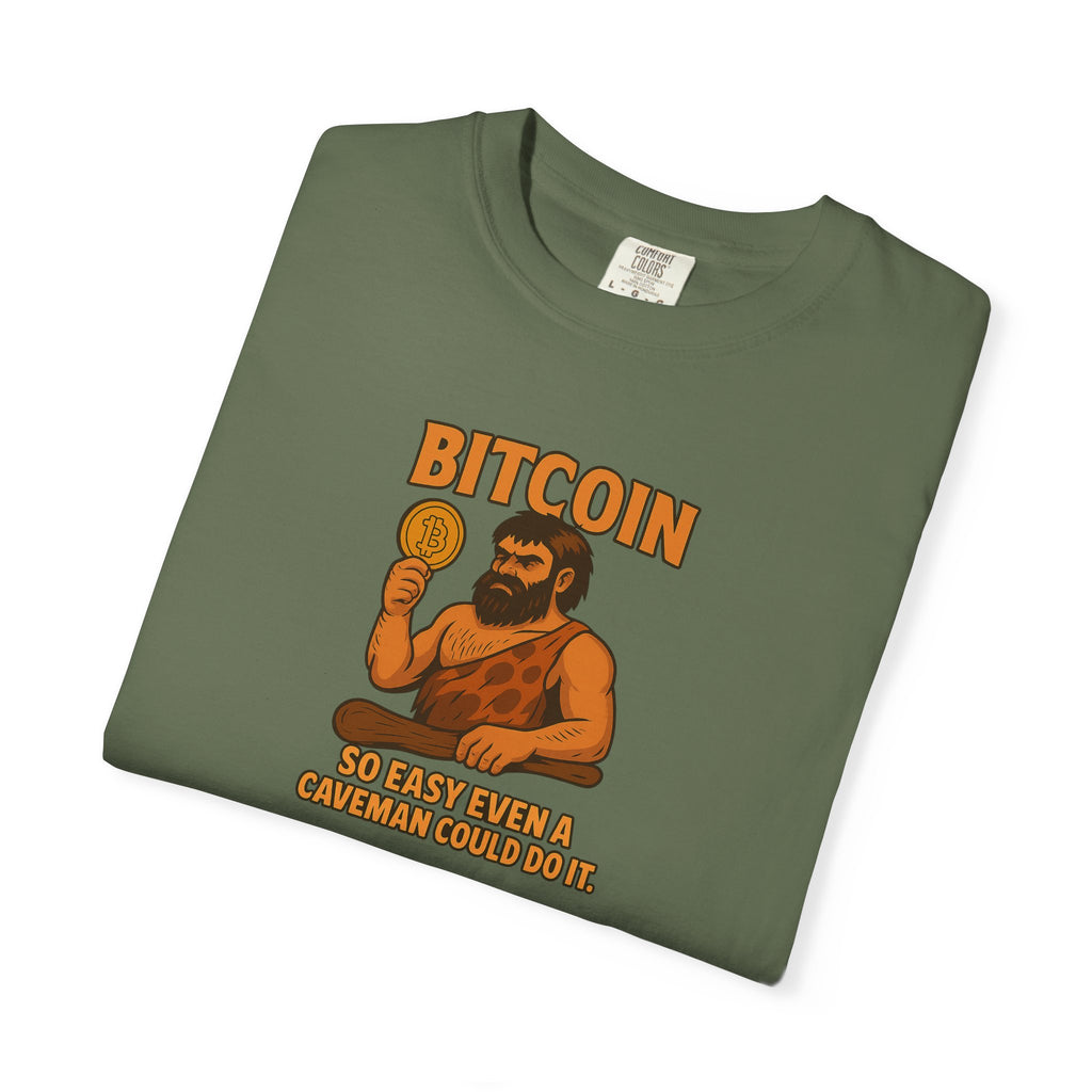 From Stone Age to Digital Age So easy even a Caveman can do it Bitcoin Tee 9 colors 100% cotton