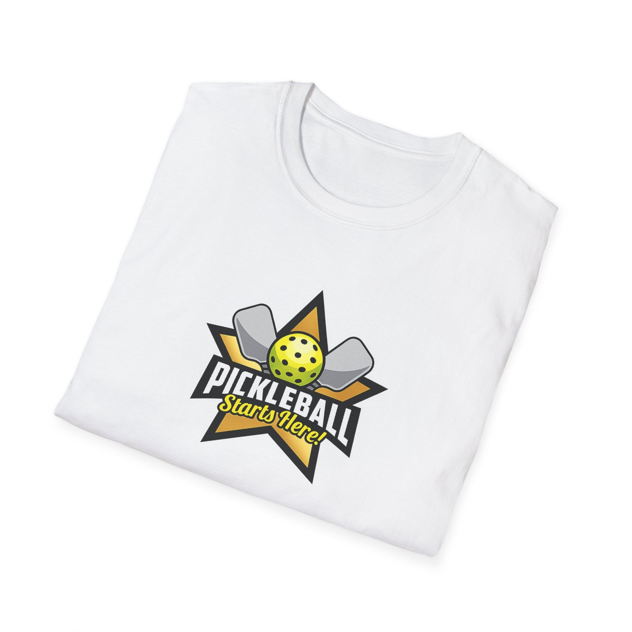 Pickleball Starts Here TShirt Funny Pickleball Tee for Men Pickleball Player Gift Pickleball Court Shirt 7 colors 100% cotton