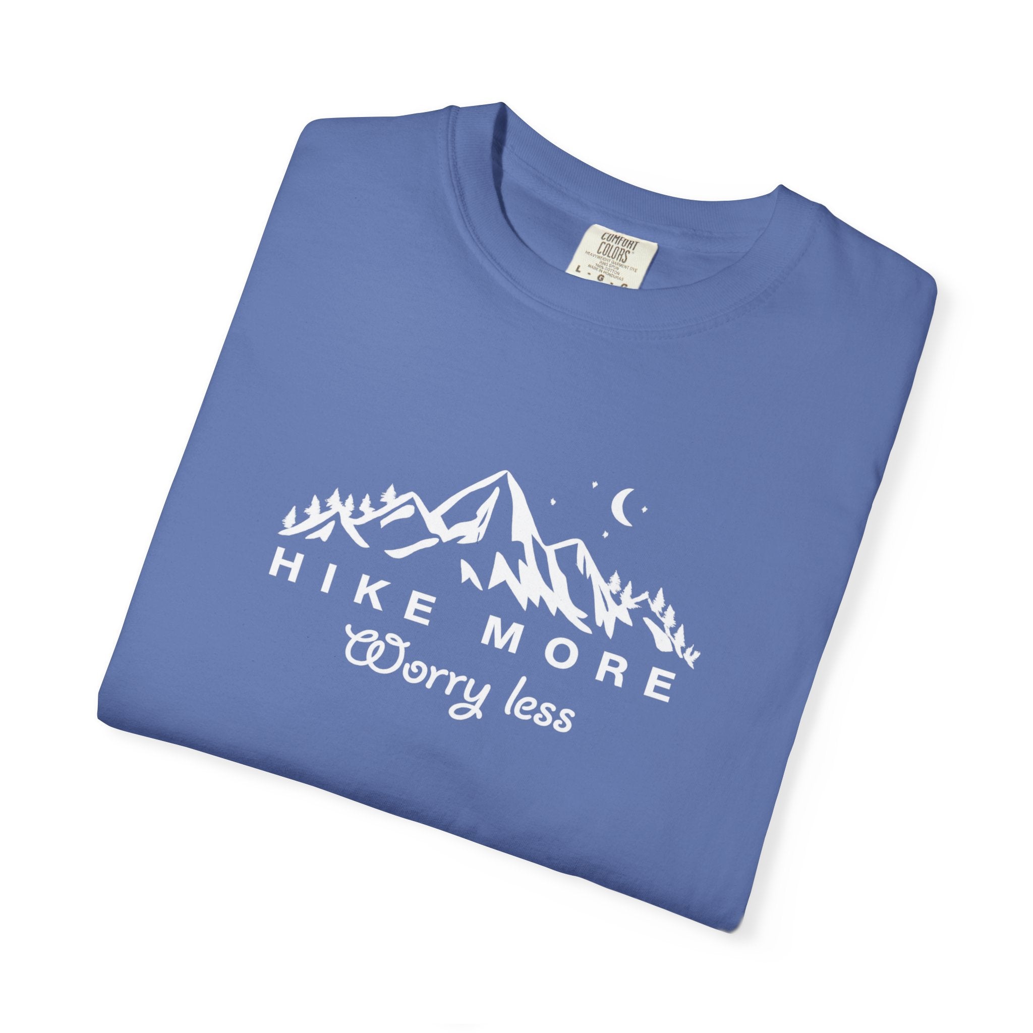 Hike More Worry Less Shirt Hiking TShirt Outdoor Adventure Tee Mountain Nature Lover Gift Hiking Tee 7 colors 100% cotton