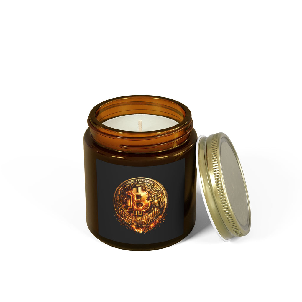 Burning Bitcoin Coin Candle Coconut Apricot Wax 4oz 9oz 8 scents available