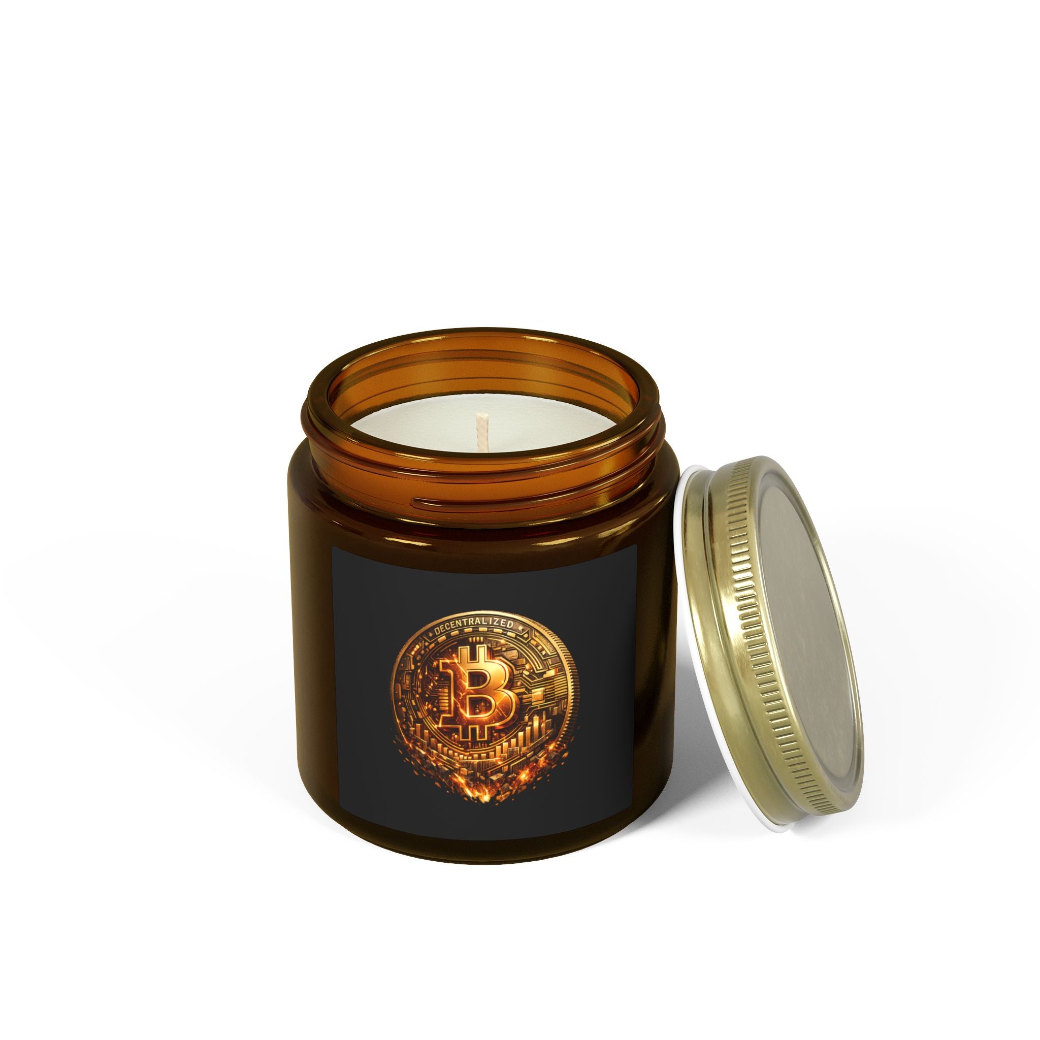 Burning Bitcoin Coin Candle Coconut Apricot Wax 4oz 9oz 8 scents available