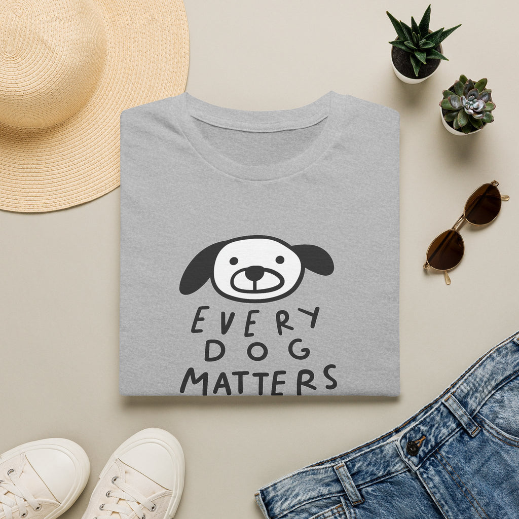 SatsandSripes.com Every Dog Matters T-Shirt Cute Dog Lover Shirt Rescue & Adoption Tee Animal Lover Gift Pet Lover Top Grey
