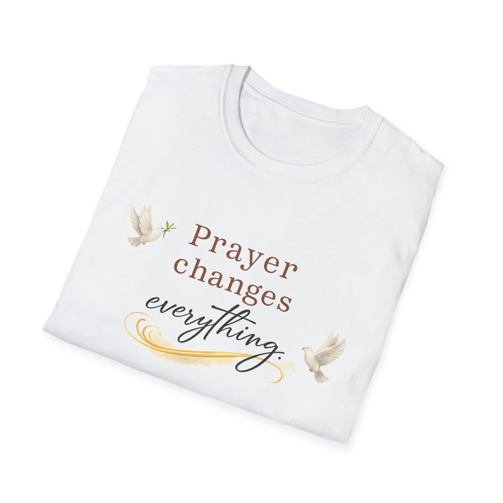 Prayer Changes Everything Shirt Christian Faith T-Shirt for Women Inspirational Church Tee Religious Gift 6 colors 100% cotton