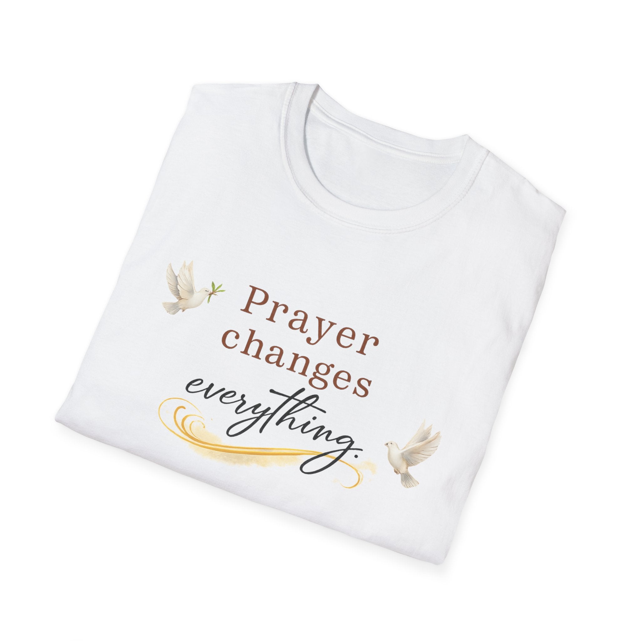 Prayer Changes Everything Shirt Christian Faith T-Shirt for Women Inspirational Church Tee Religious Gift 6 colors 100% cotton