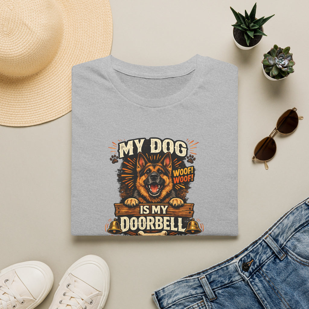 Mein Hund ist meine Türklingel T-Shirt Lustiges Hundeliebhaber-Shirt Hunde Mama Tee Haustierbesitzer Humor Shirt Niedliches Hunde Grafik Tee 6 Farben 100% Baumwolle
