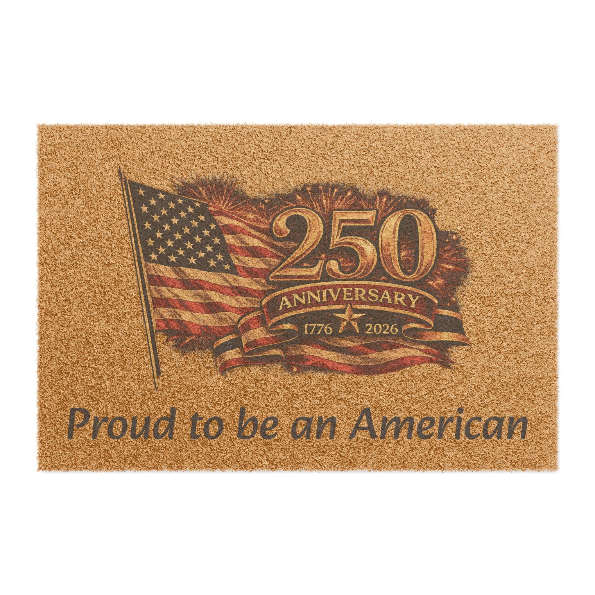 USA 250th Anniversary Doormat Design Patriotic American Flag Graphic High-Resolution Sublimation Mat Artwork 24" × 16"