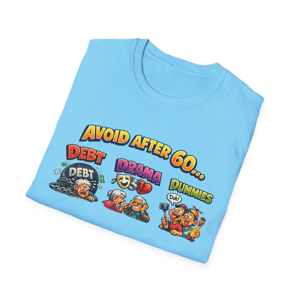 Avoid After 60 Funny T-Shirt Birthday Gift for Men & Women Over 60 Sarcastic Aging Tee 8 colors 100% cotton