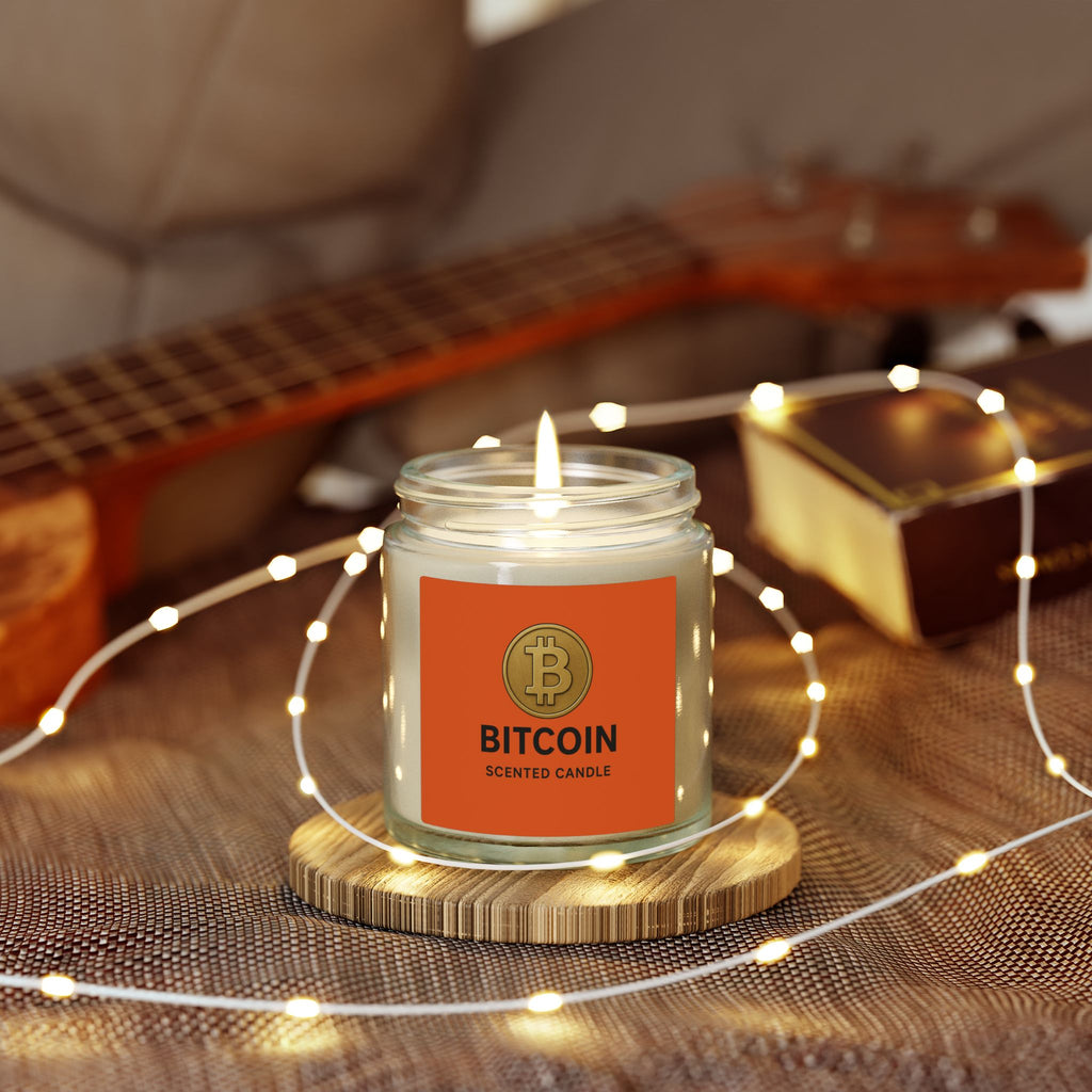 Bitcoin Logo Coconut-Apricot Wax Candle 4 oz & 9 oz sizes 8 fragrances available