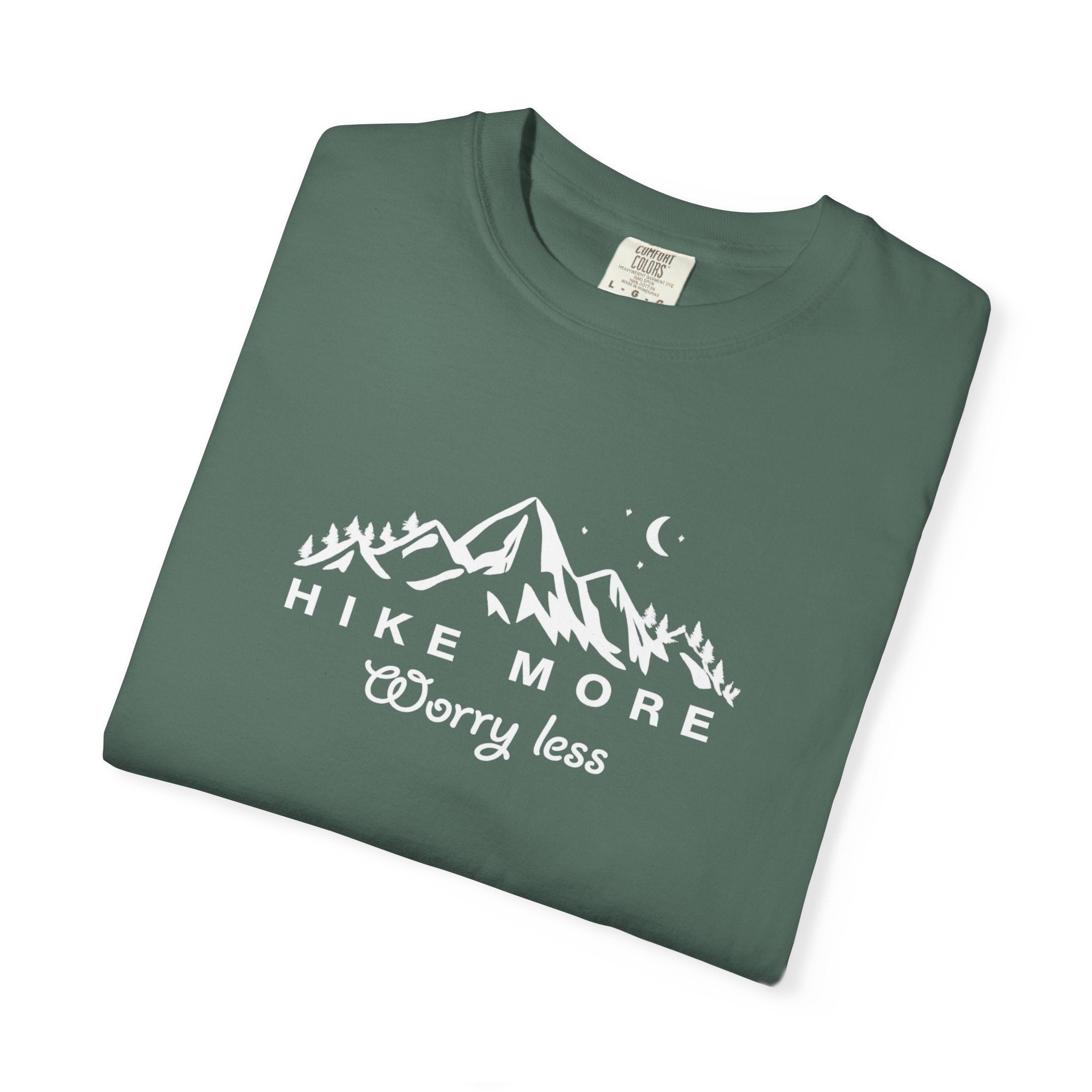 Hike More Worry Less Shirt Hiking TShirt Outdoor Adventure Tee Mountain Nature Lover Gift Hiking Tee 7 colors 100% cotton