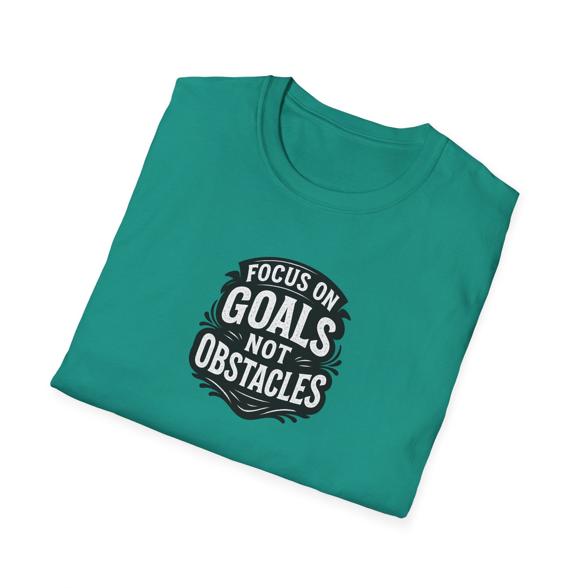 Focus on Goals Not Obstacles T-Shirt Motivational Stay Driven with our Bold Motivational Tee 5 colors 100% cotton