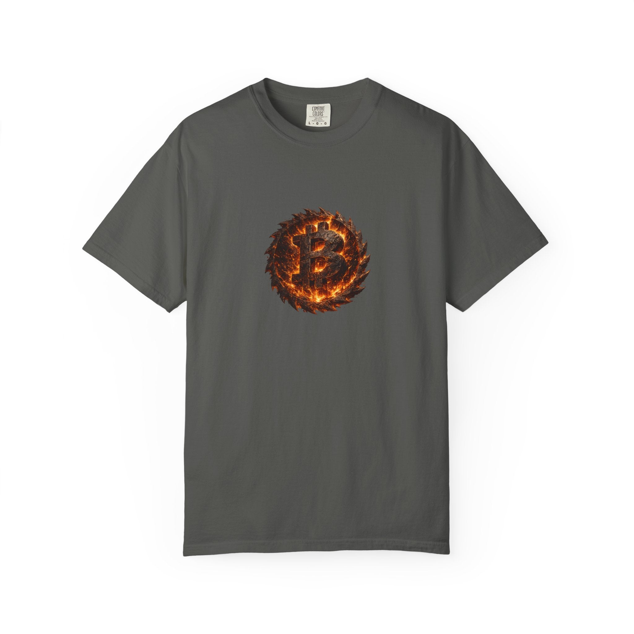 Fiery Bitcoin TShirt Crypto Investor Shirt Bitcoin Holder Tee Crypto Wealth Streetwear Burning Crypto Emblem 4 colors 100% cotton