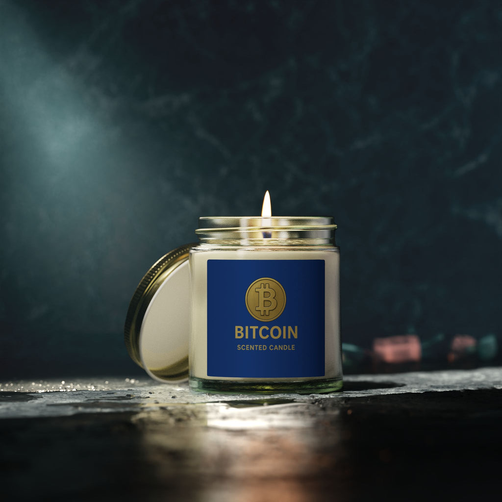 Bitcoin Logo Candles Coconut Apricot Wax 4 oz & 9 oz sizes 8 fragrances available