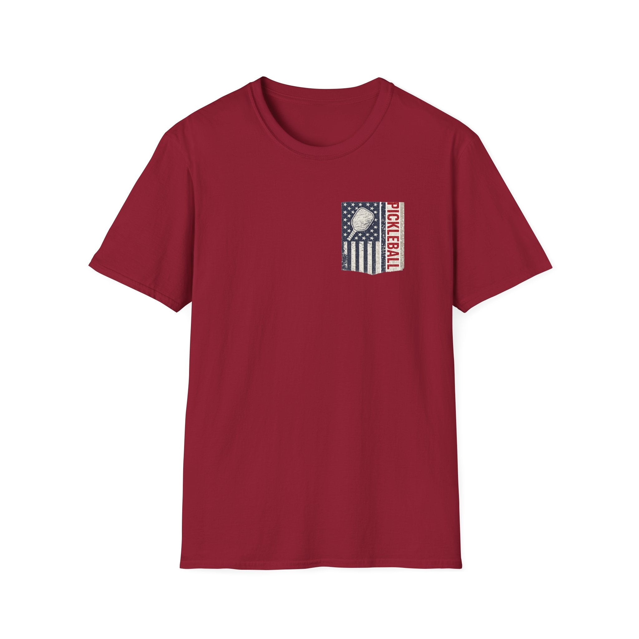 Patriotic USA Flag Pickleball Shirt Men's Pickleball Tee Gift for Pickleball Fanatic 4th of July Shirt 6 colors 100% cotton