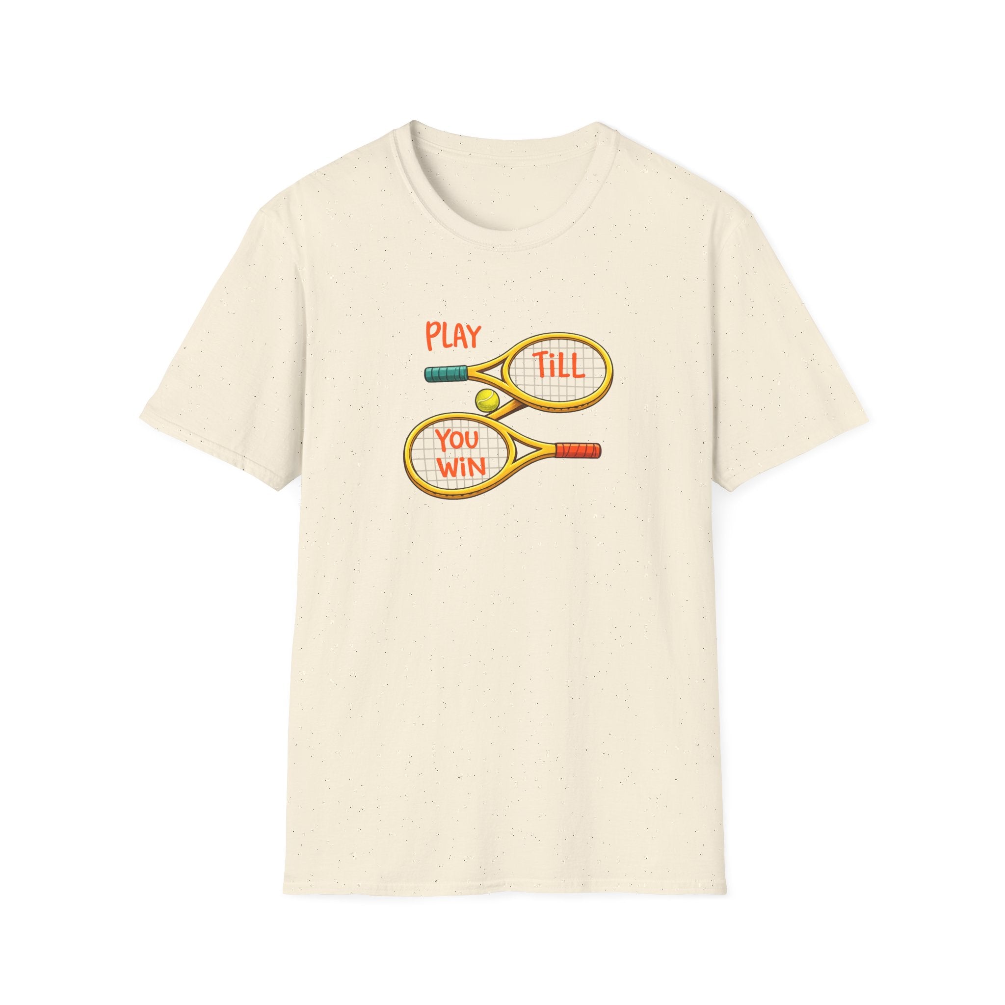 Spiele bis du gewinnst Tennis-Shirt Motivierendes Tennis-T-Shirt Athlet Sport-T-Shirt Tennisliebhaber Geschenk 5 Farben 100% Baumwolle