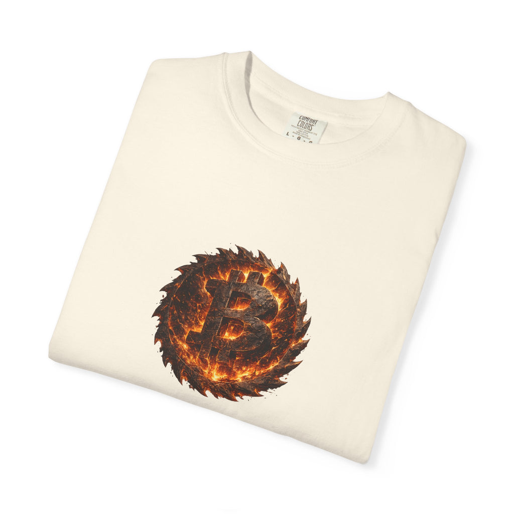 Fiery Bitcoin TShirt Crypto Investor Shirt Bitcoin Holder Tee Crypto Wealth Streetwear Burning Crypto Emblem 4 colors 100% cotton