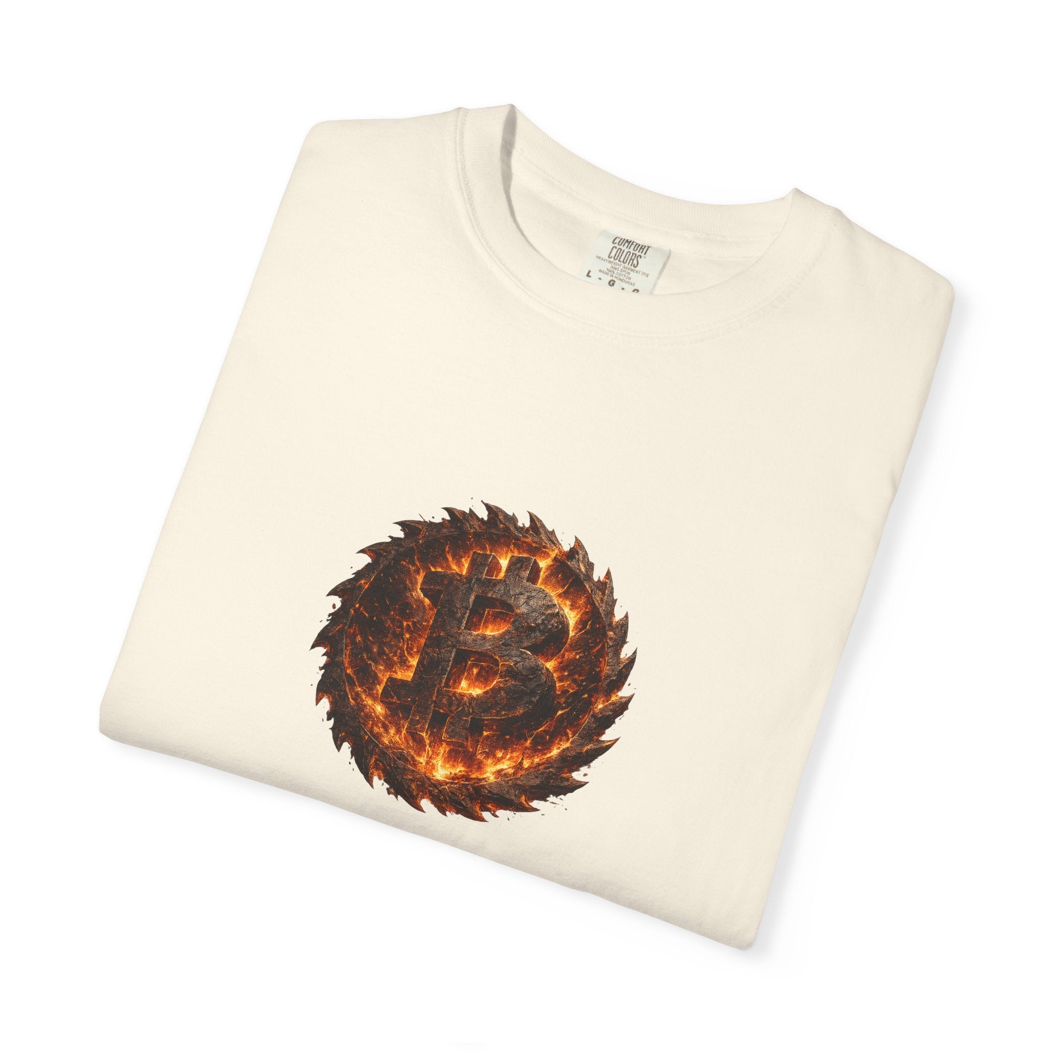Fiery Bitcoin TShirt Crypto Investor Shirt Bitcoin Holder Tee Crypto Wealth Streetwear Burning Crypto Emblem 4 colors 100% cotton